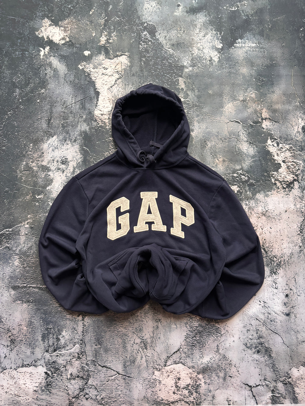BLUZA HOODIE GAP BASIC BIG LOGO GRANATOWA