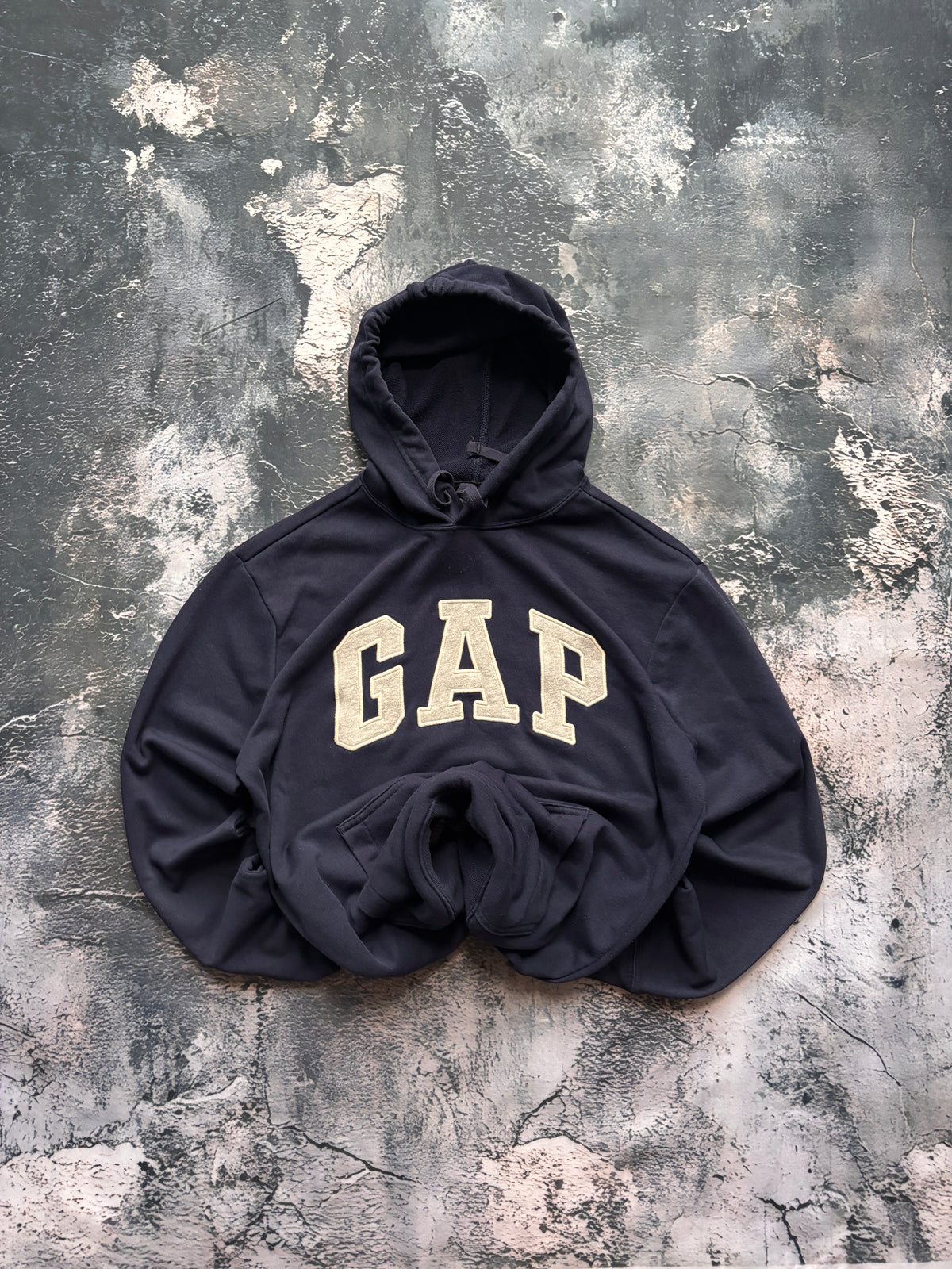 BLUZA HOODIE GAP BASIC BIG LOGO GRANATOWA