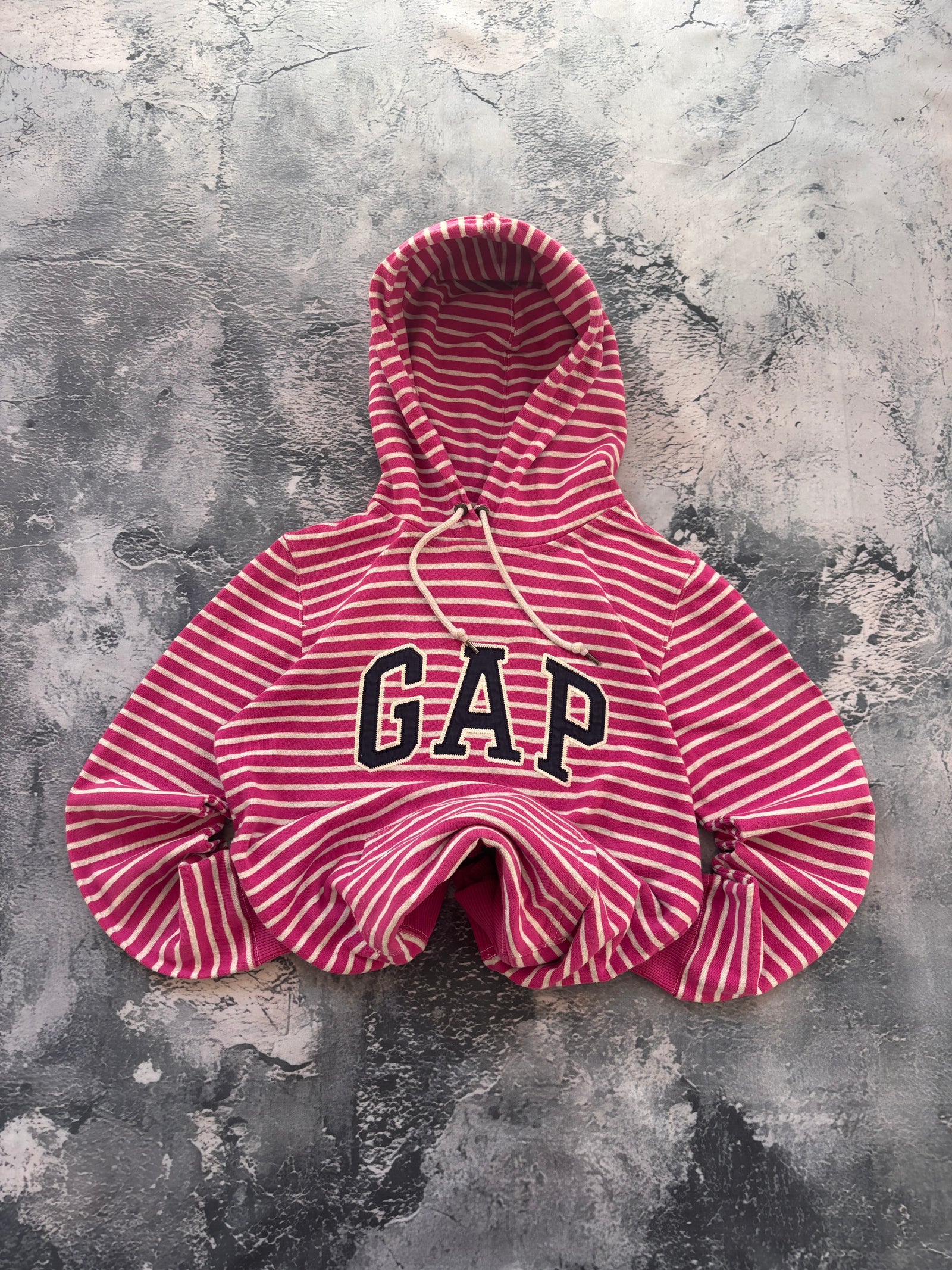Bluza hoodie GAP paski różowa oversize vintage oldschool retro 90s streetwear