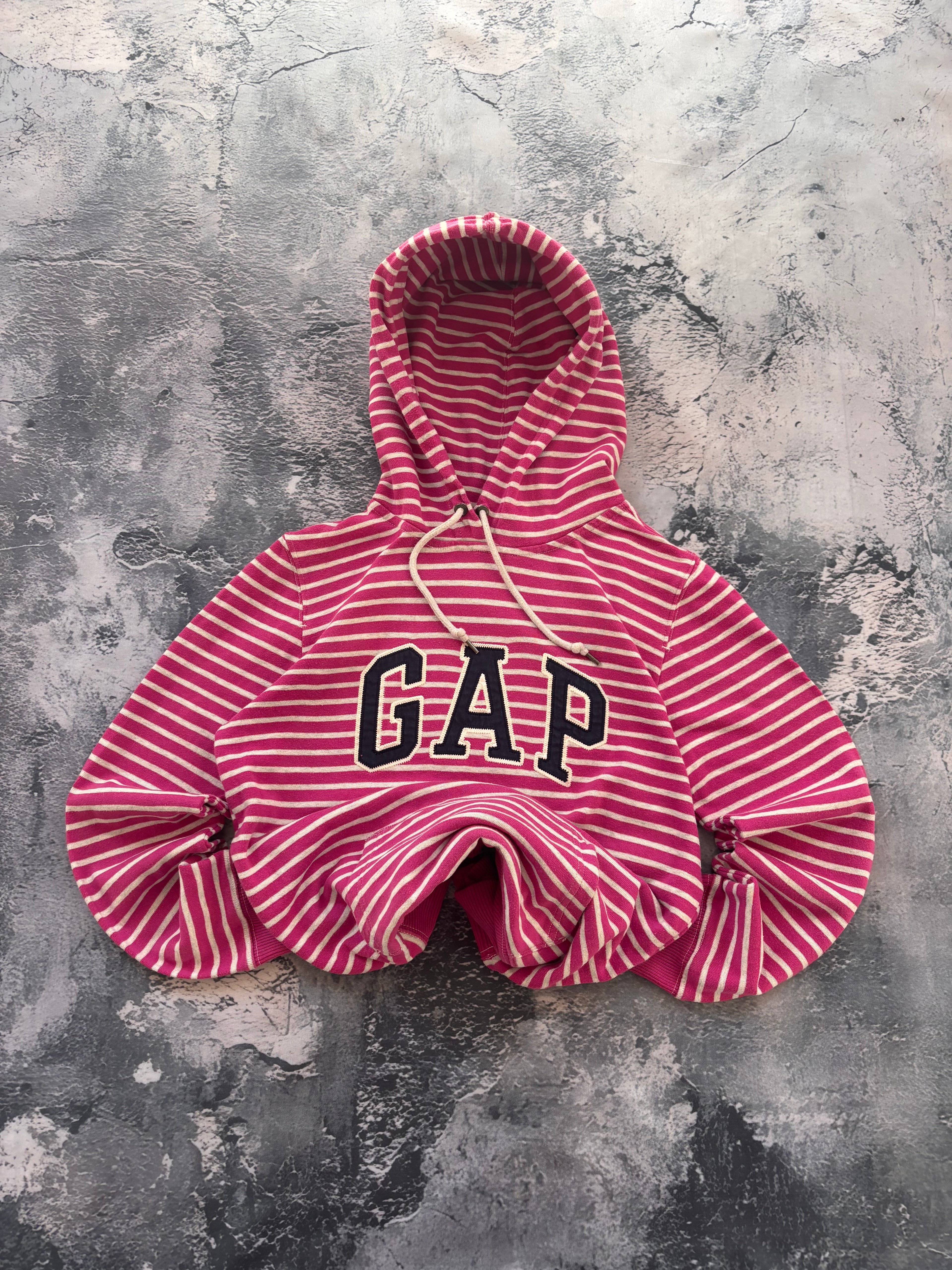 Bluza hoodie GAP paski różowa oversize vintage oldschool retro 90s streetwear