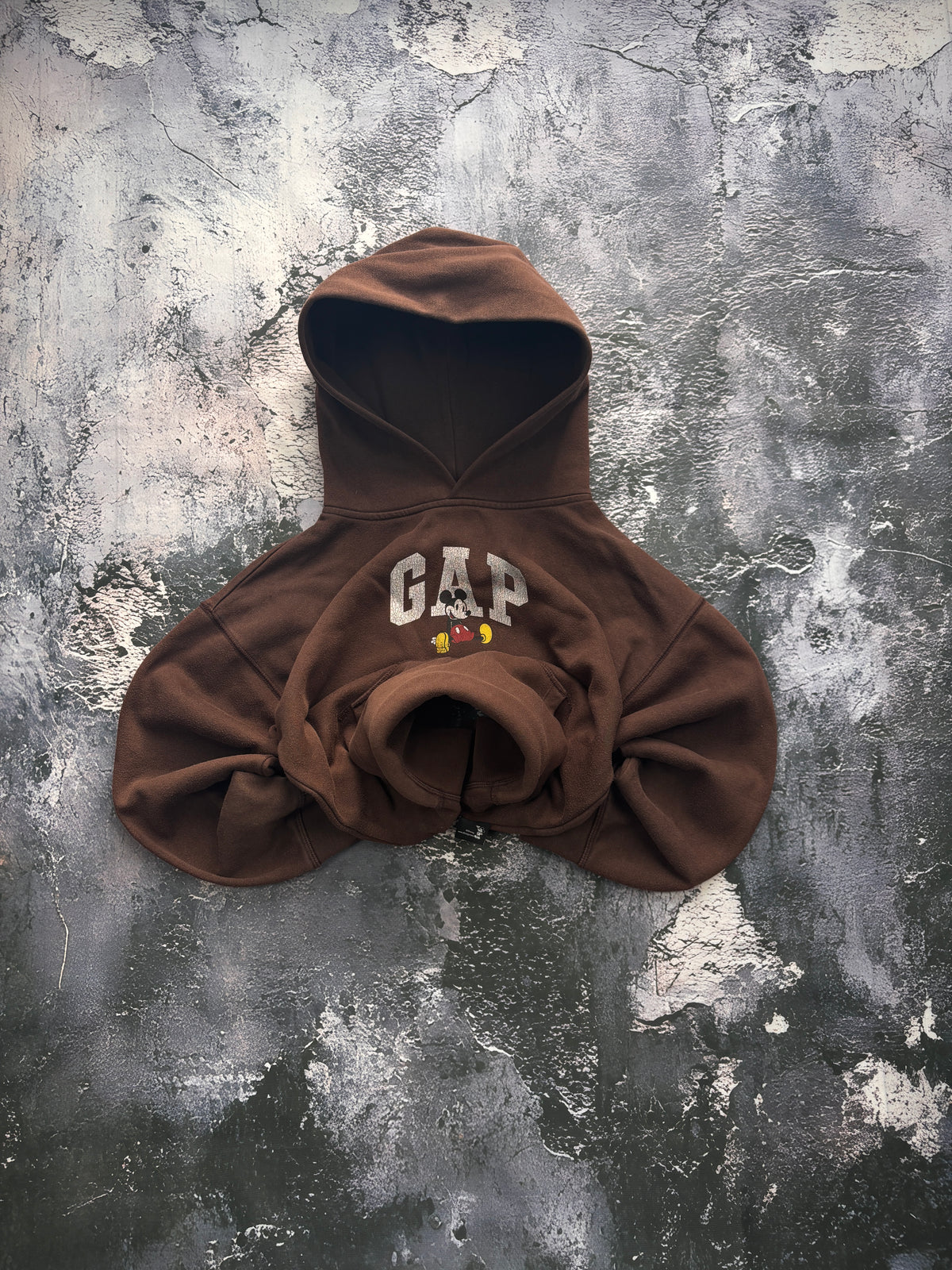 BLUZA HOODIE GAP MYSZKA MIKI PROSTY KRÓJ BROWN