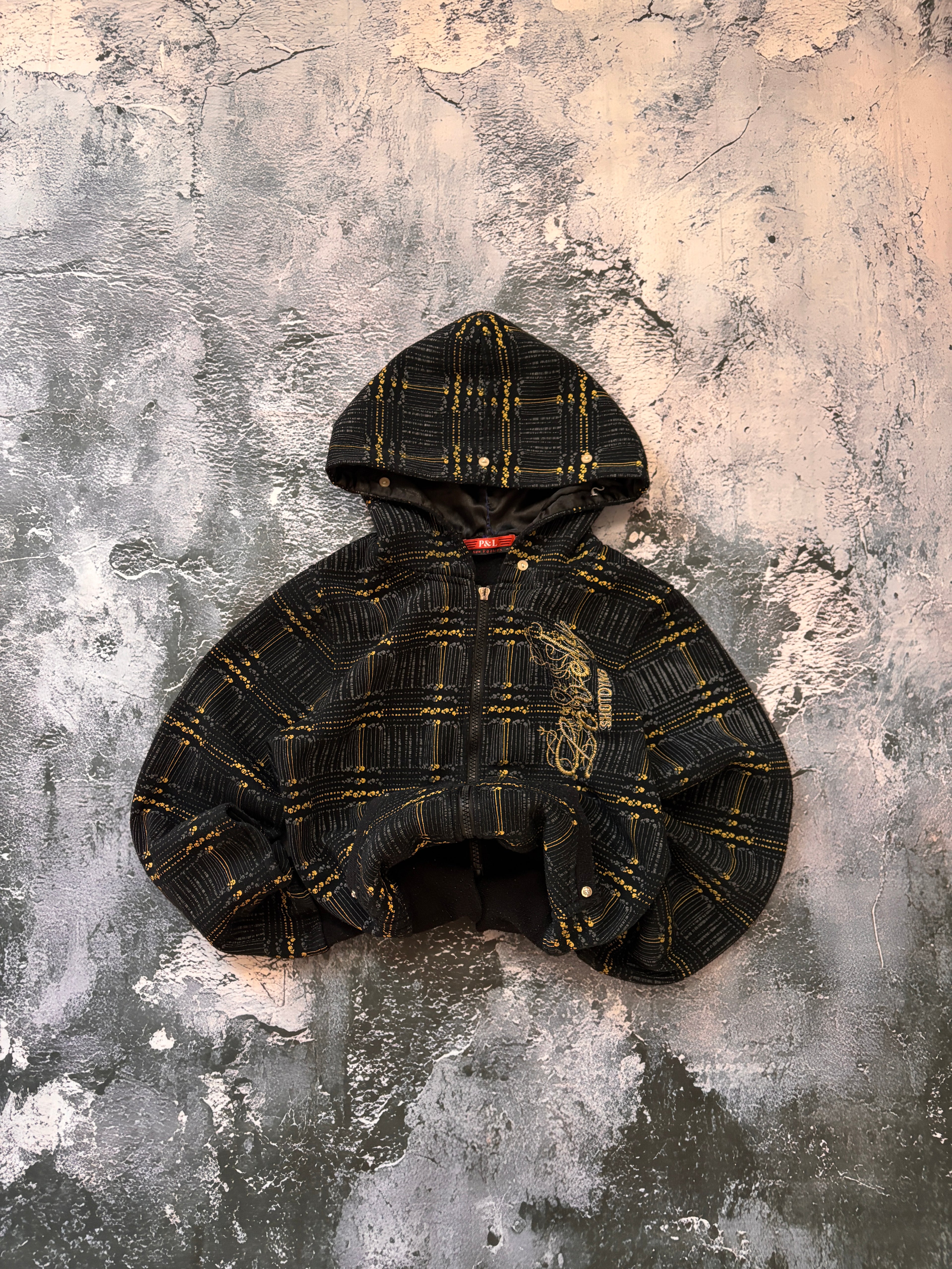 bluza hoodie w krate prosty lekko przylegający krój retro unikatowa