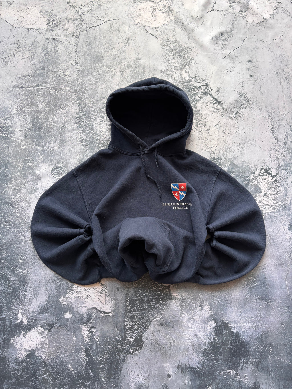 bluza Hoodie uniwersytecka granatowa
