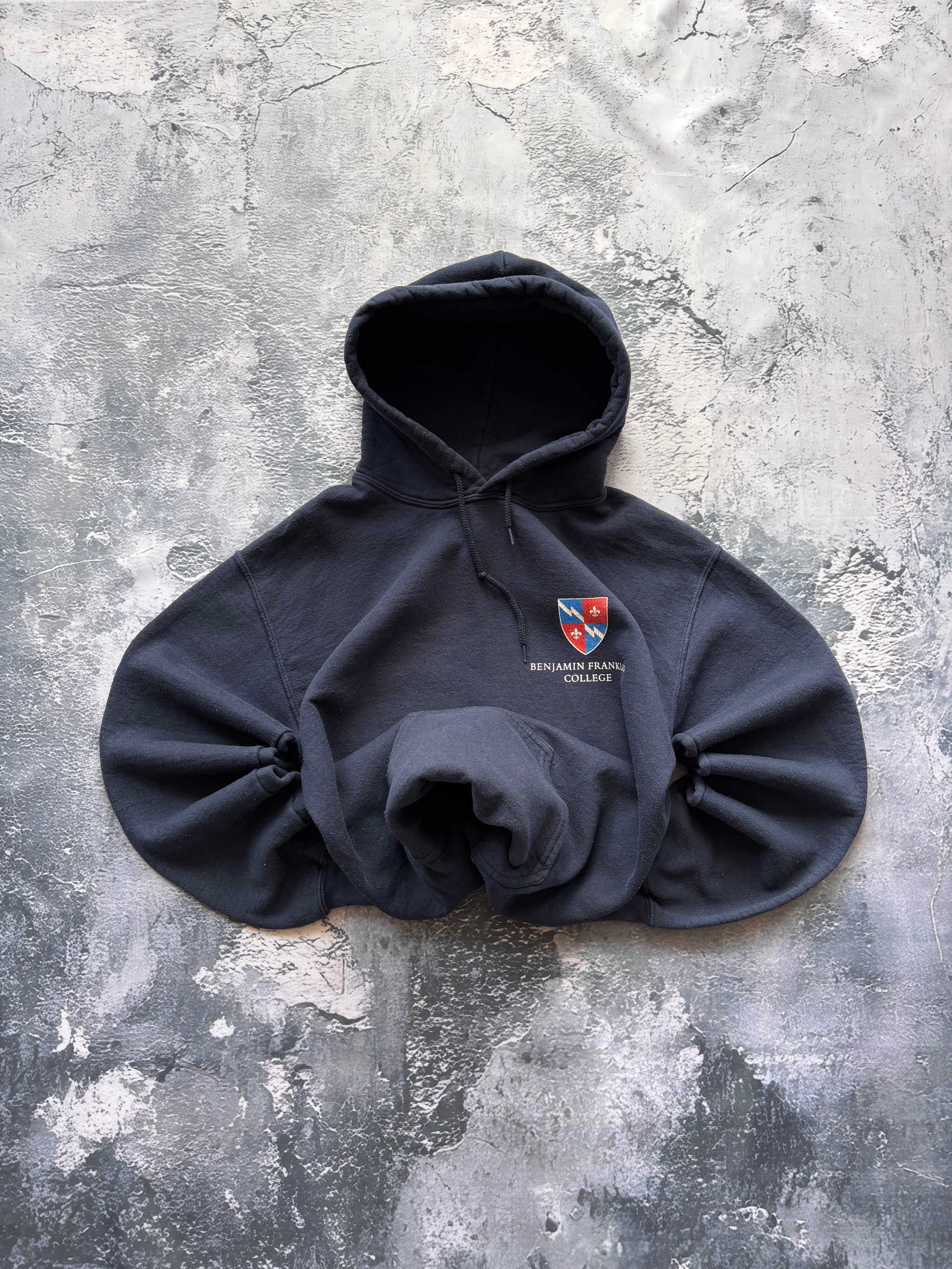 bluza Hoodie uniwersytecka granatowa