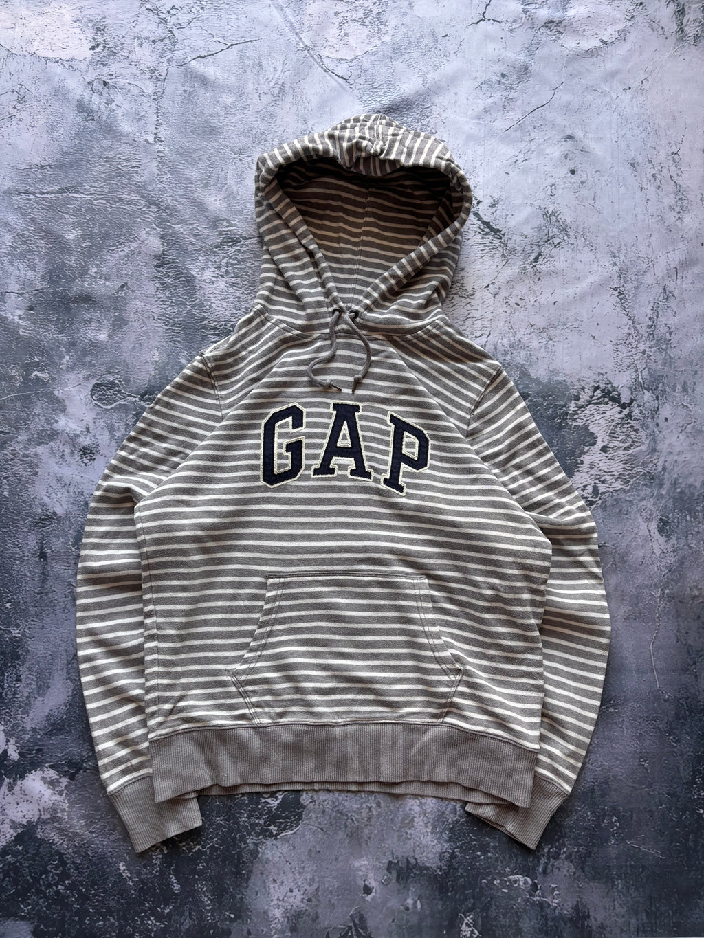 bluza hoodie Gap szaro biała vintage