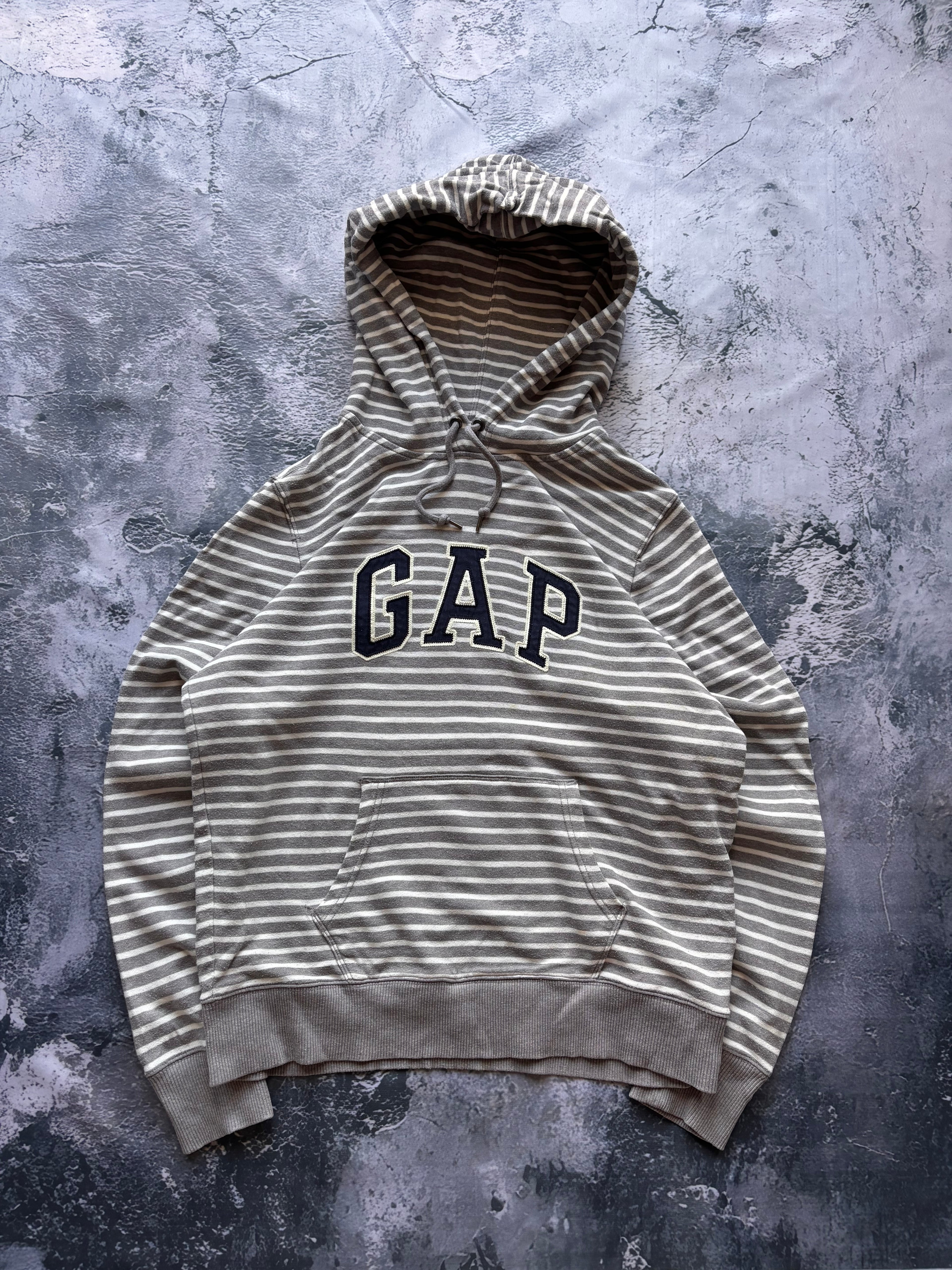 bluza hoodie Gap szaro biała vintage
