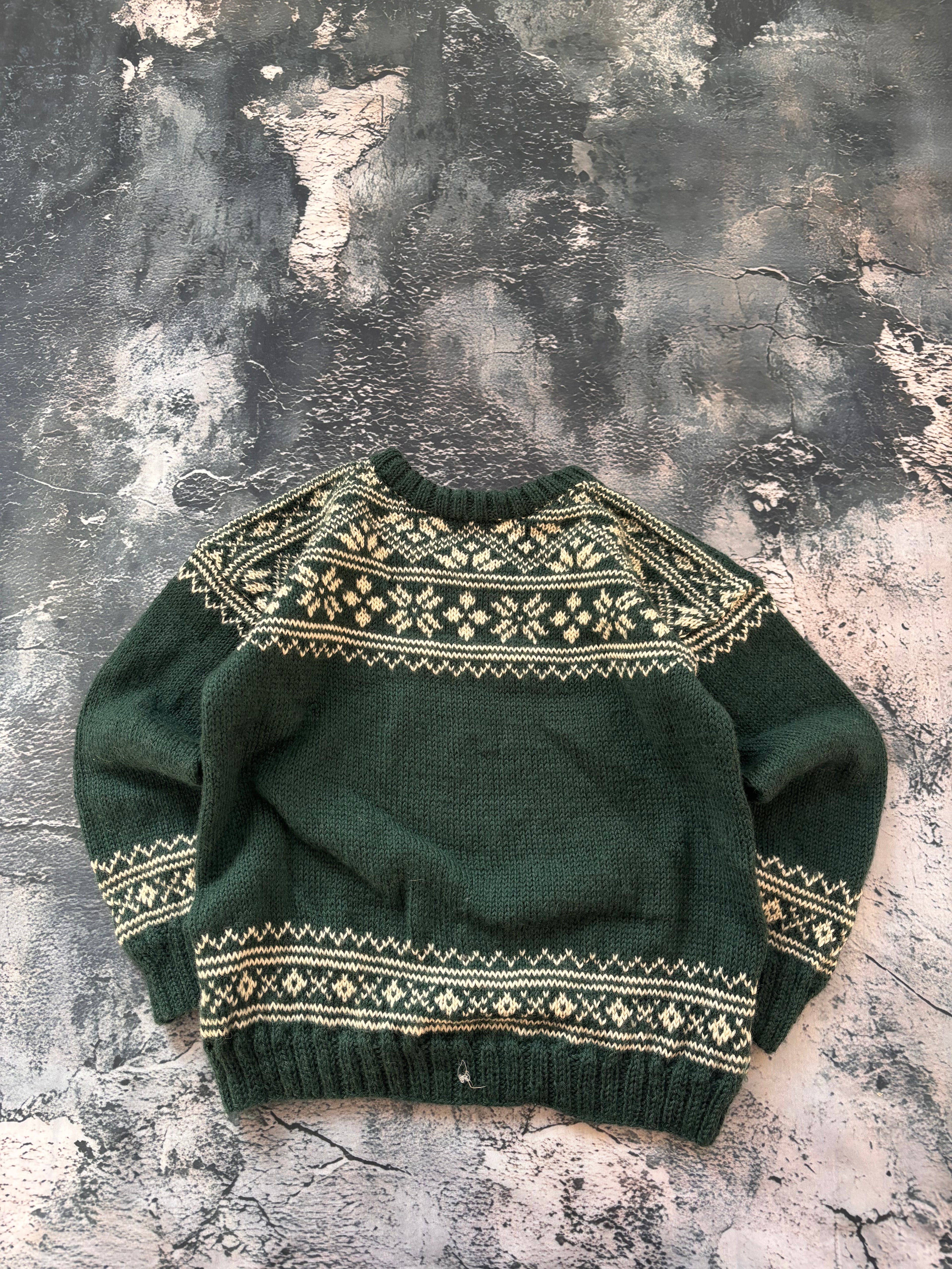 Sweter zielony prosty kroj vintage