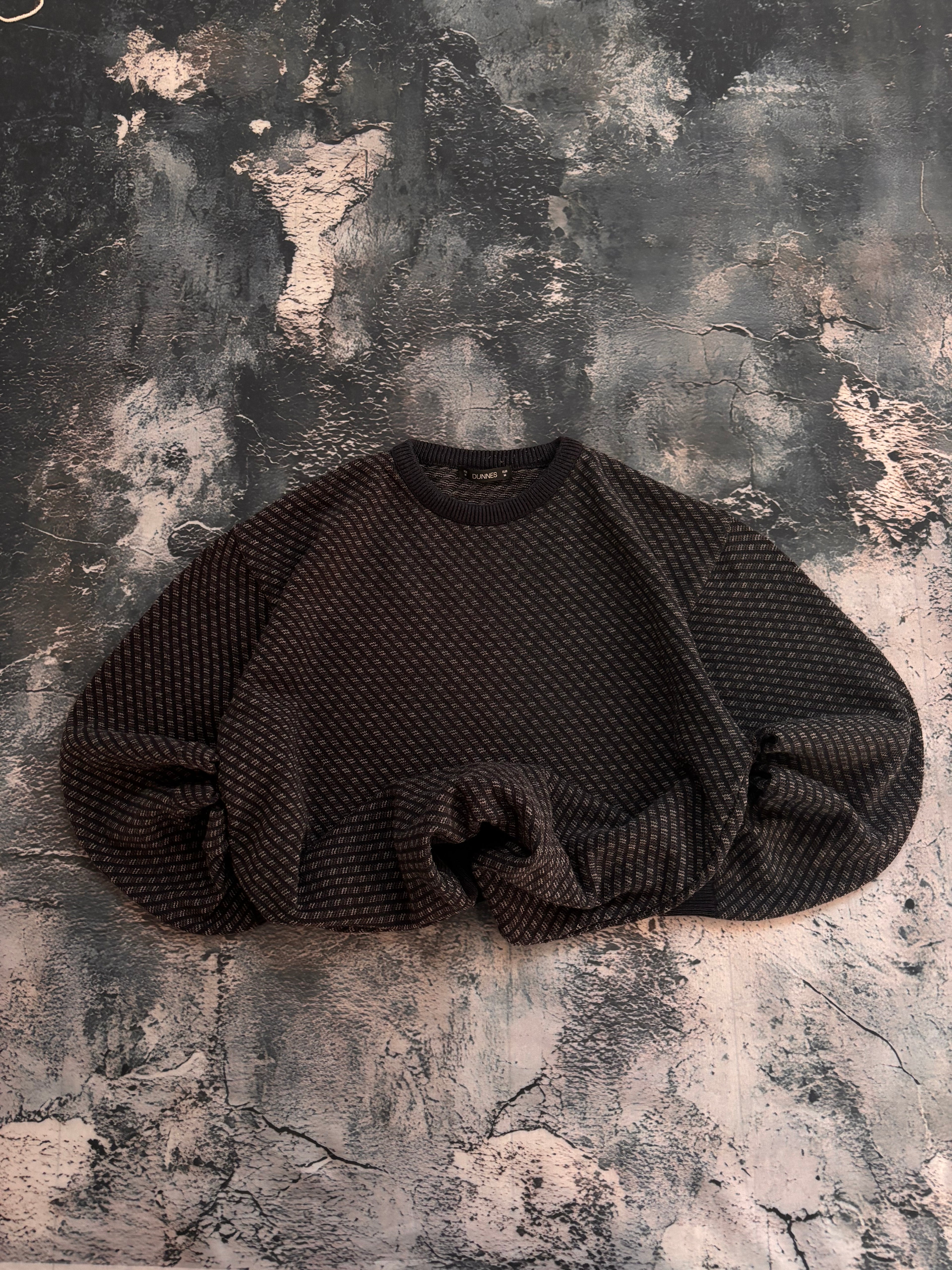 Sweter czarny black texture oversize