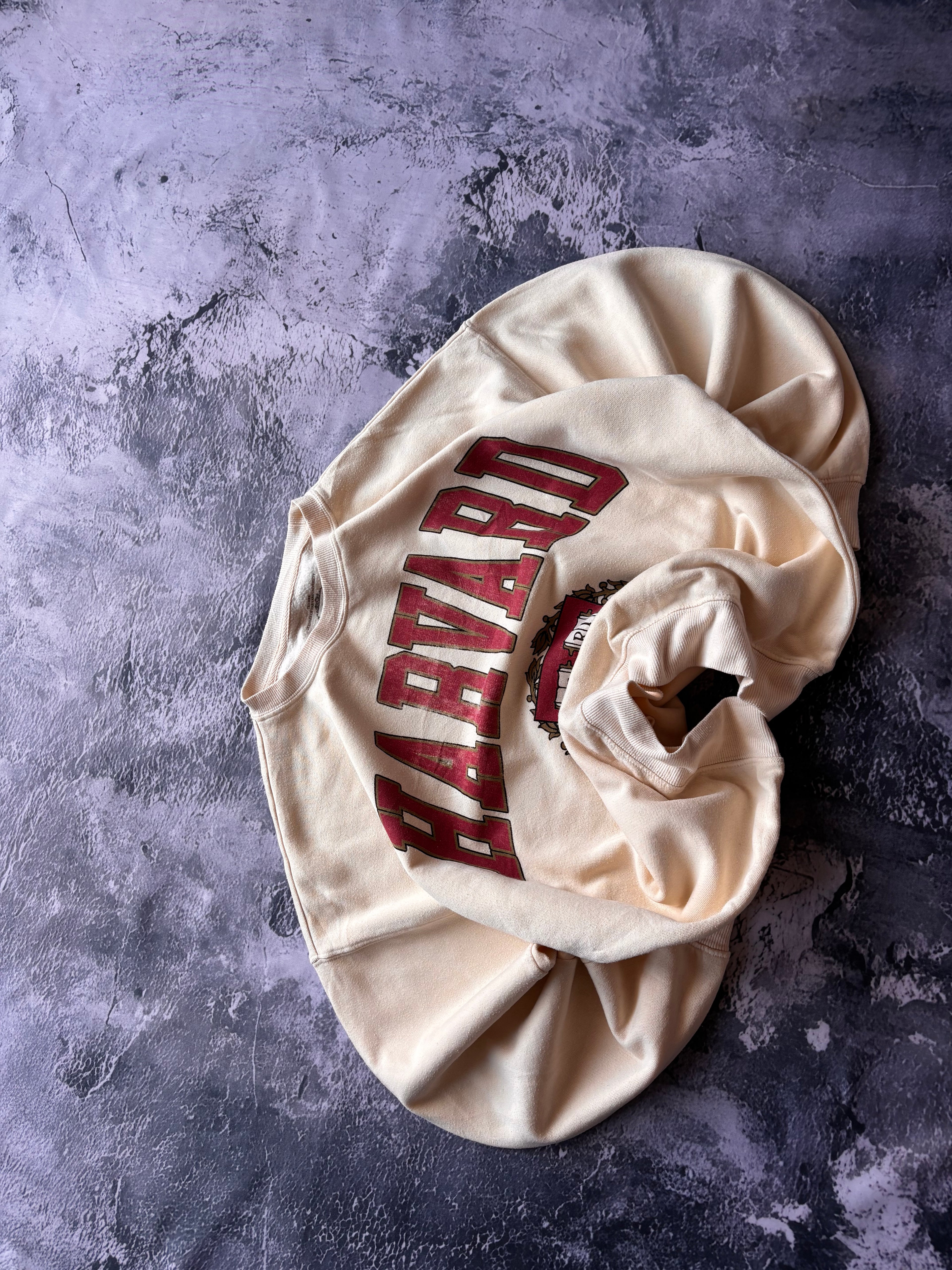 bluza crewneck Harvard żółta idealna na lato vintage 90s na licencji