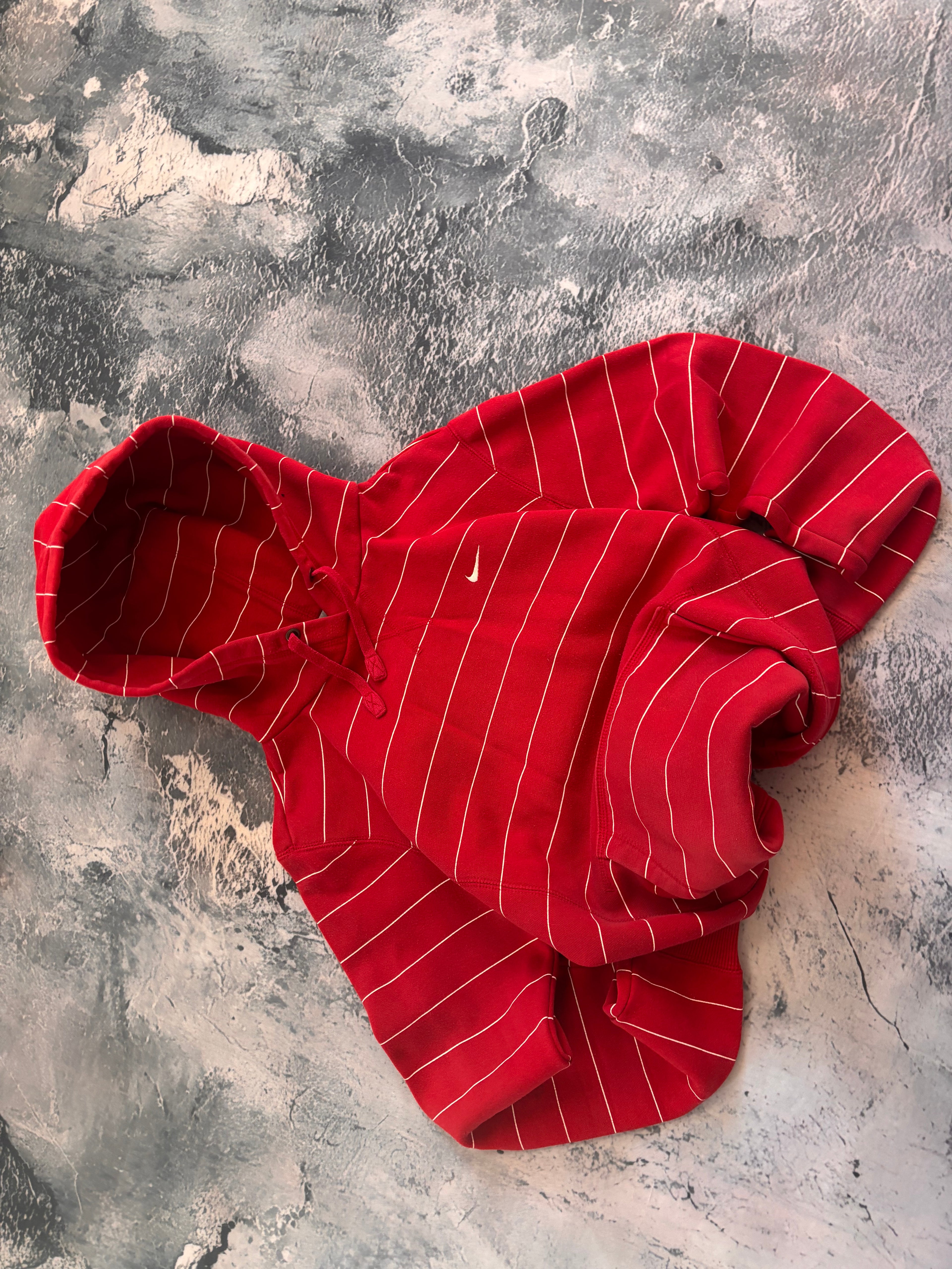 Bluza hoodie Nike paski czerwona oversize vintage oldschool retro 90s streetwear