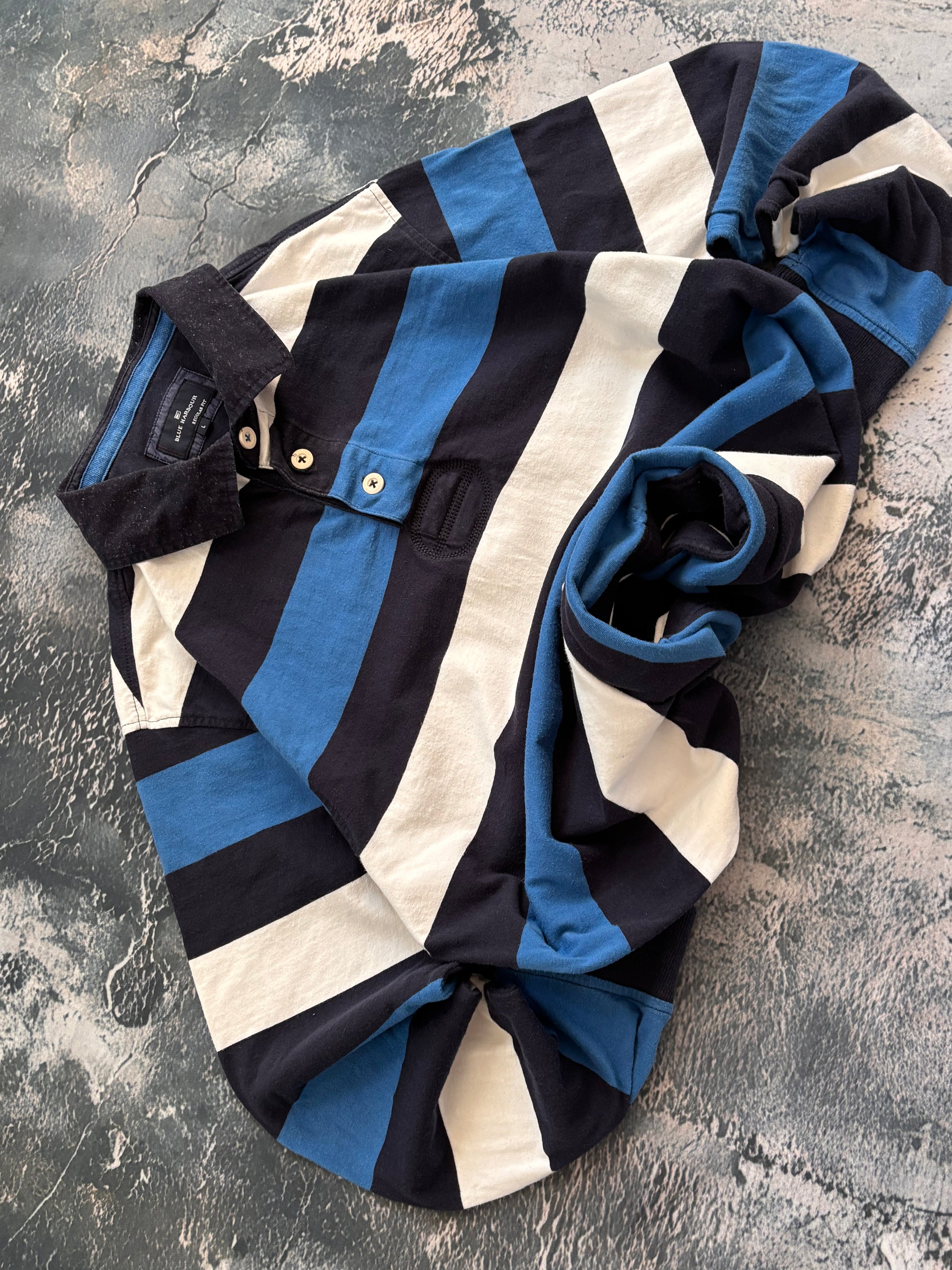 Koszulka longsleeve polo oversize w stylu vintage oldschool retro 90s rugby preppy