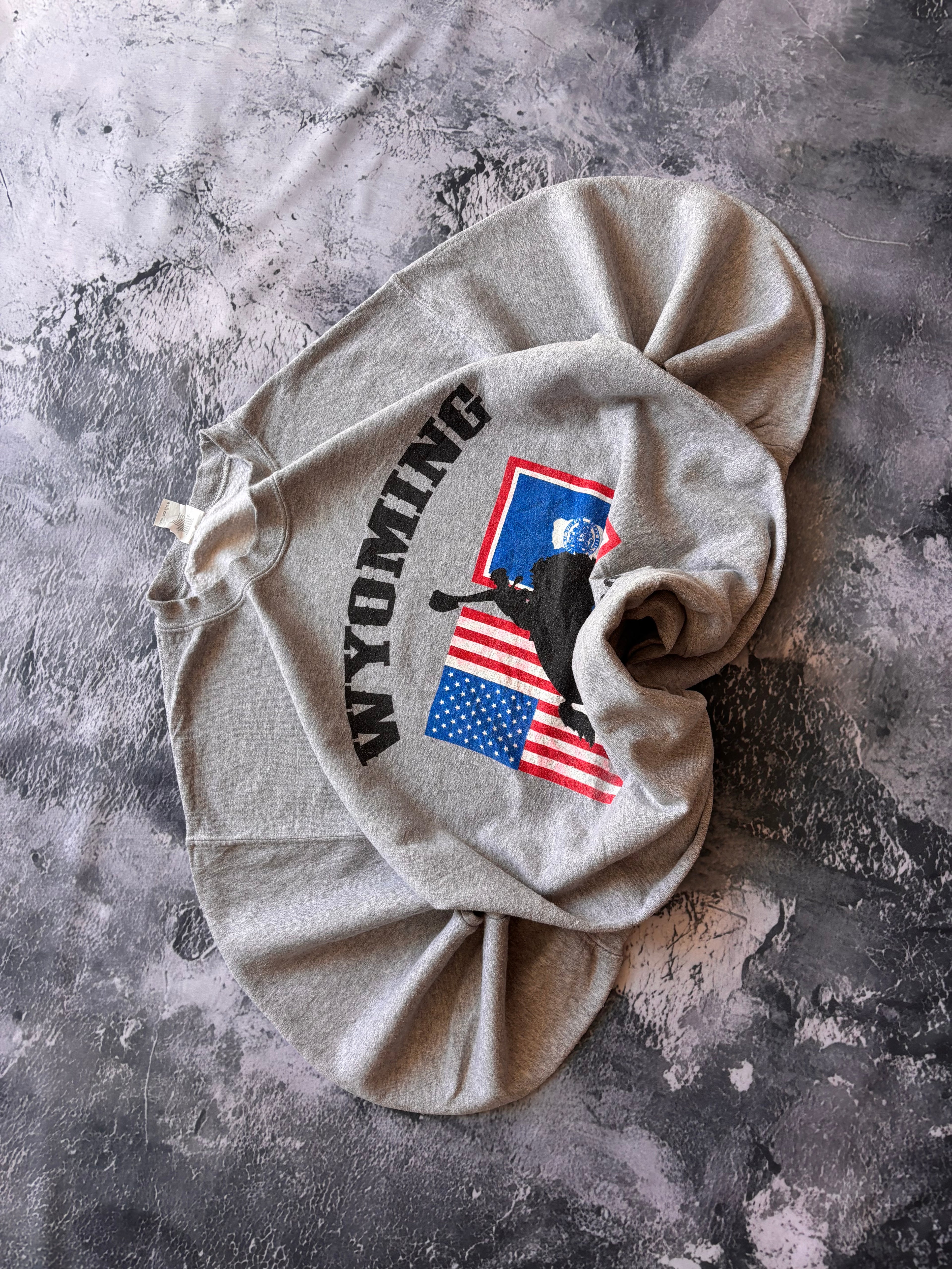 bluza crewneck WYOMING szara nadruk