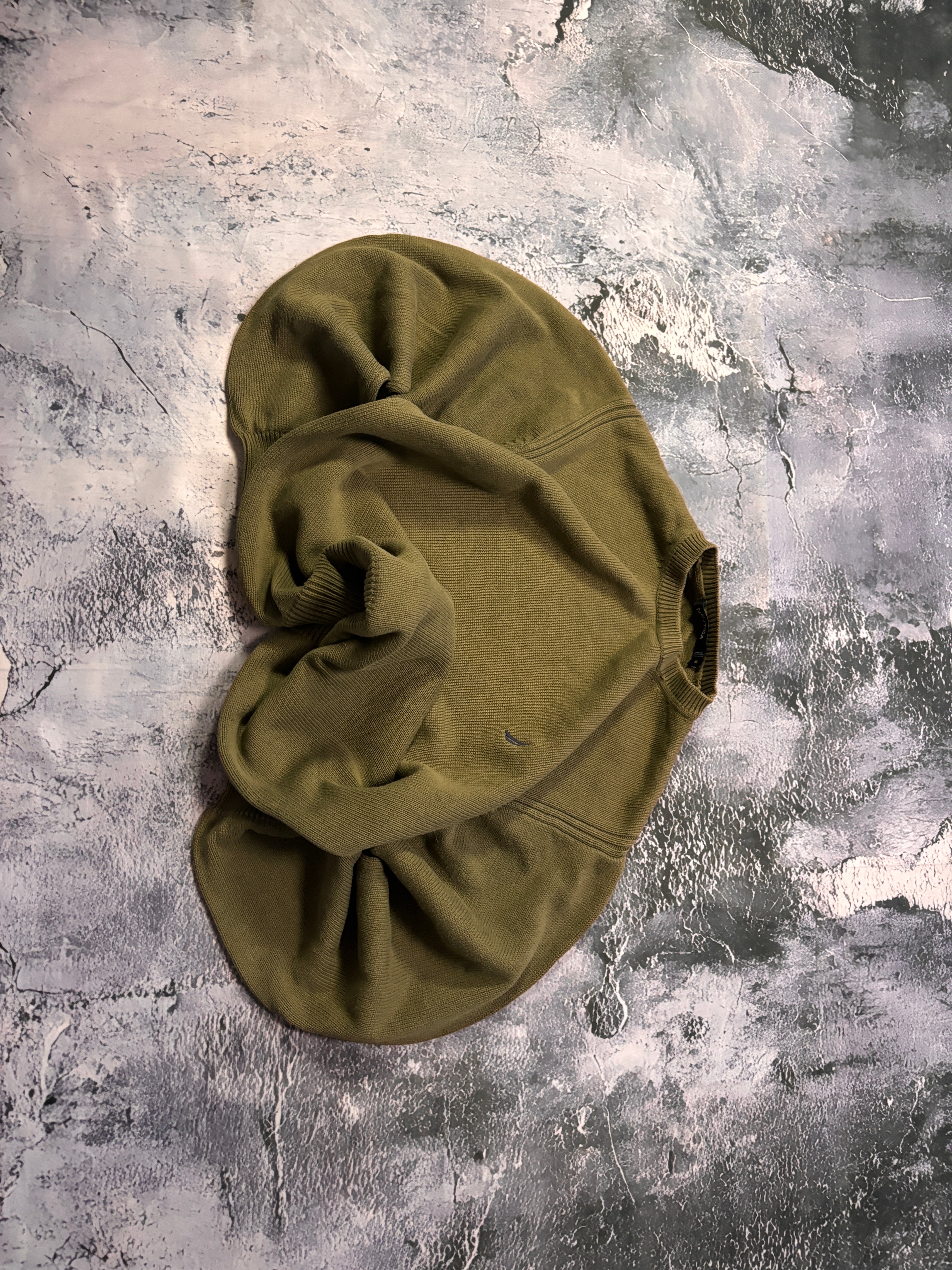 sweter crewneck retro khaki