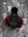 BLUZA HOODIE ADIDAS CZARNA OVOERSIZE W PASKI KLASYK