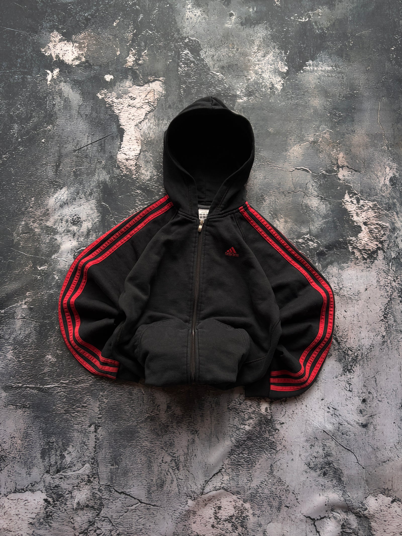 BLUZA HOODIE ADIDAS CZARNA OVOERSIZE W PASKI KLASYK