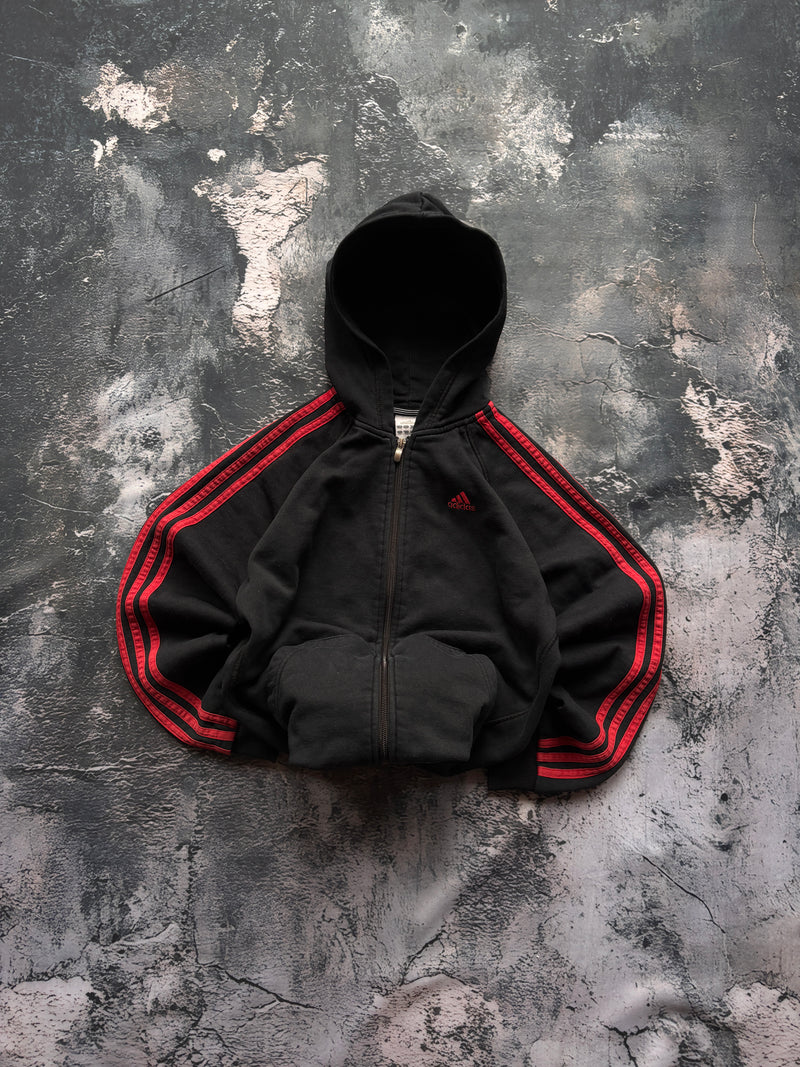 BLUZA HOODIE ADIDAS CZARNA OVOERSIZE W PASKI KLASYK
