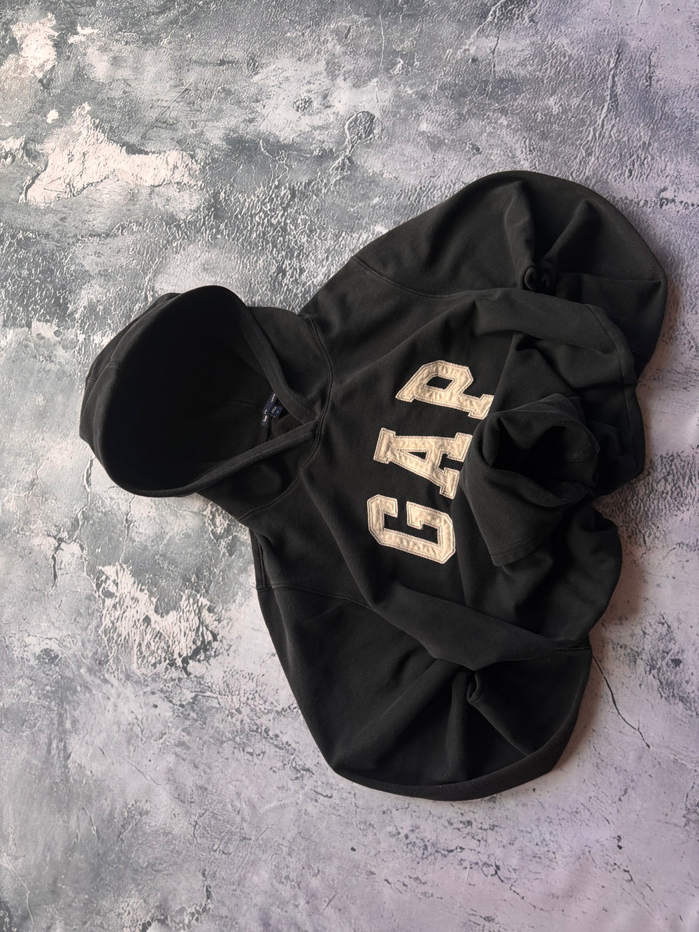Bluza hoodie GAP prosty krój czarna vintage retro