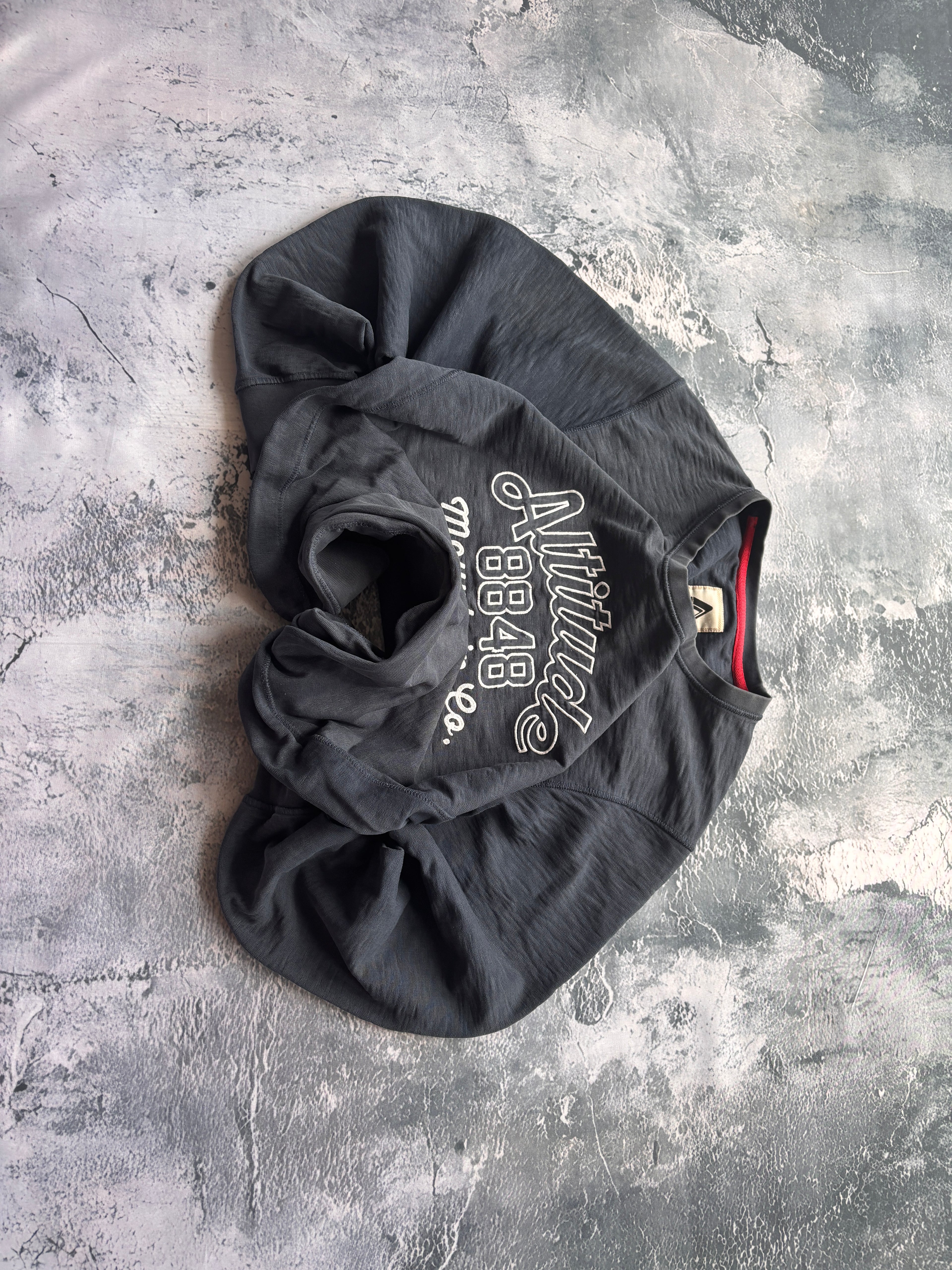 BLUZA HOODIE EFEKT SPRANIA HAFT UNIKAT GRANAT  BAGGY