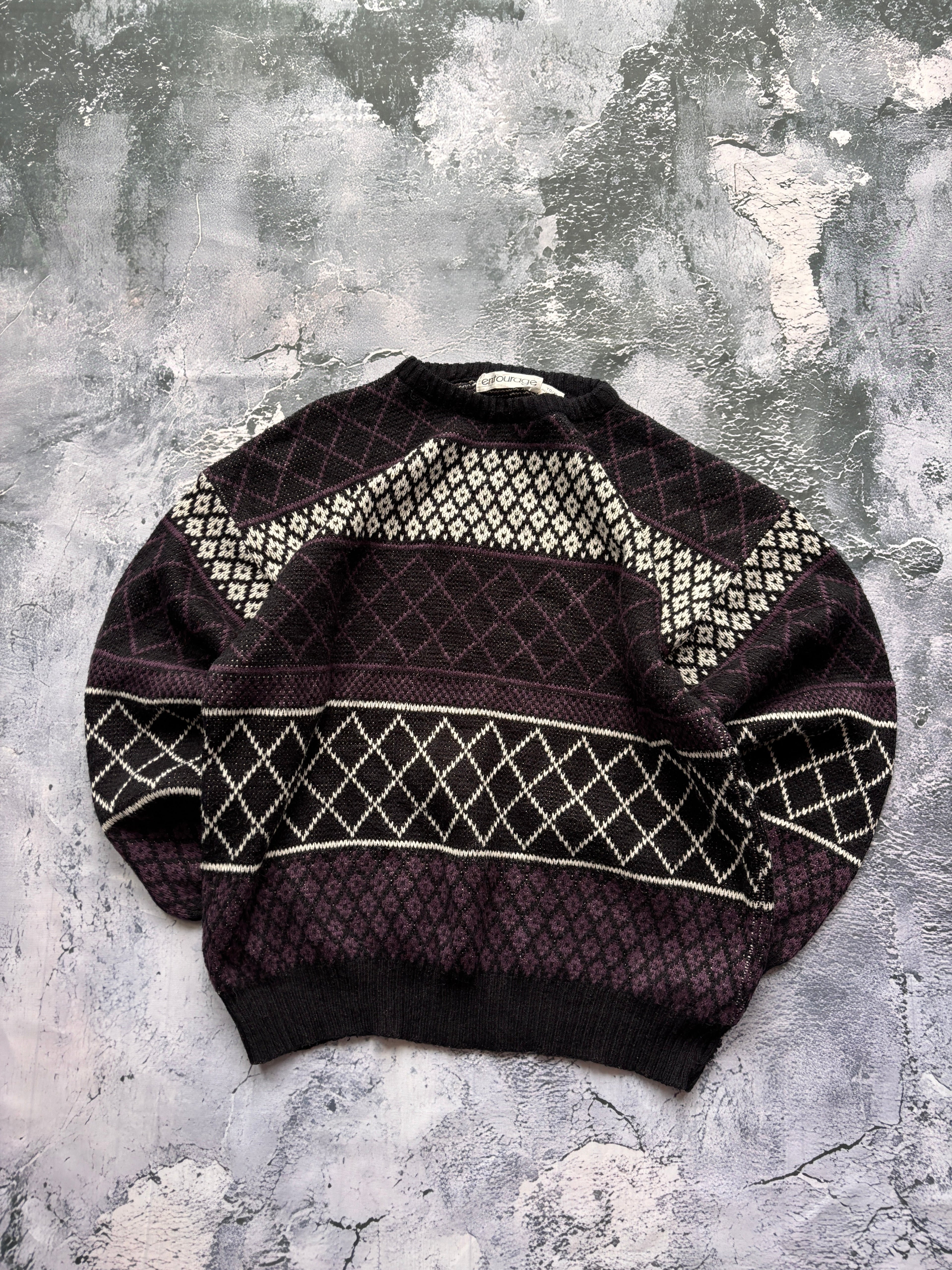 SWETER VFIOLETOWY VINTAGE RETRO 90S