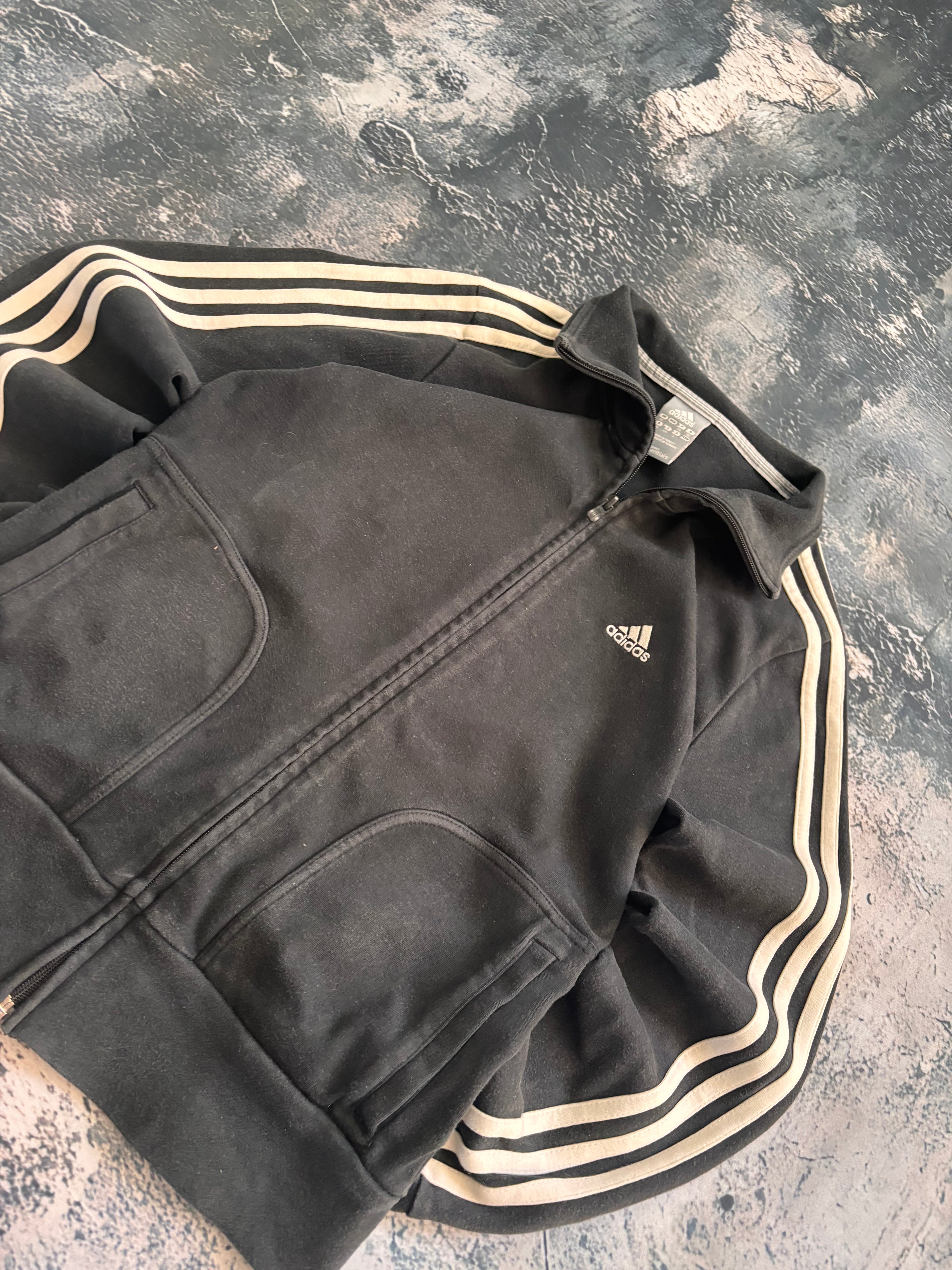 Bluza zip hoodie oversize   w paski vintage oldschool retro 90s streetwear adidas