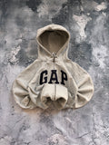 bluza zip hoodeiu GAP czarne logo America streetwear