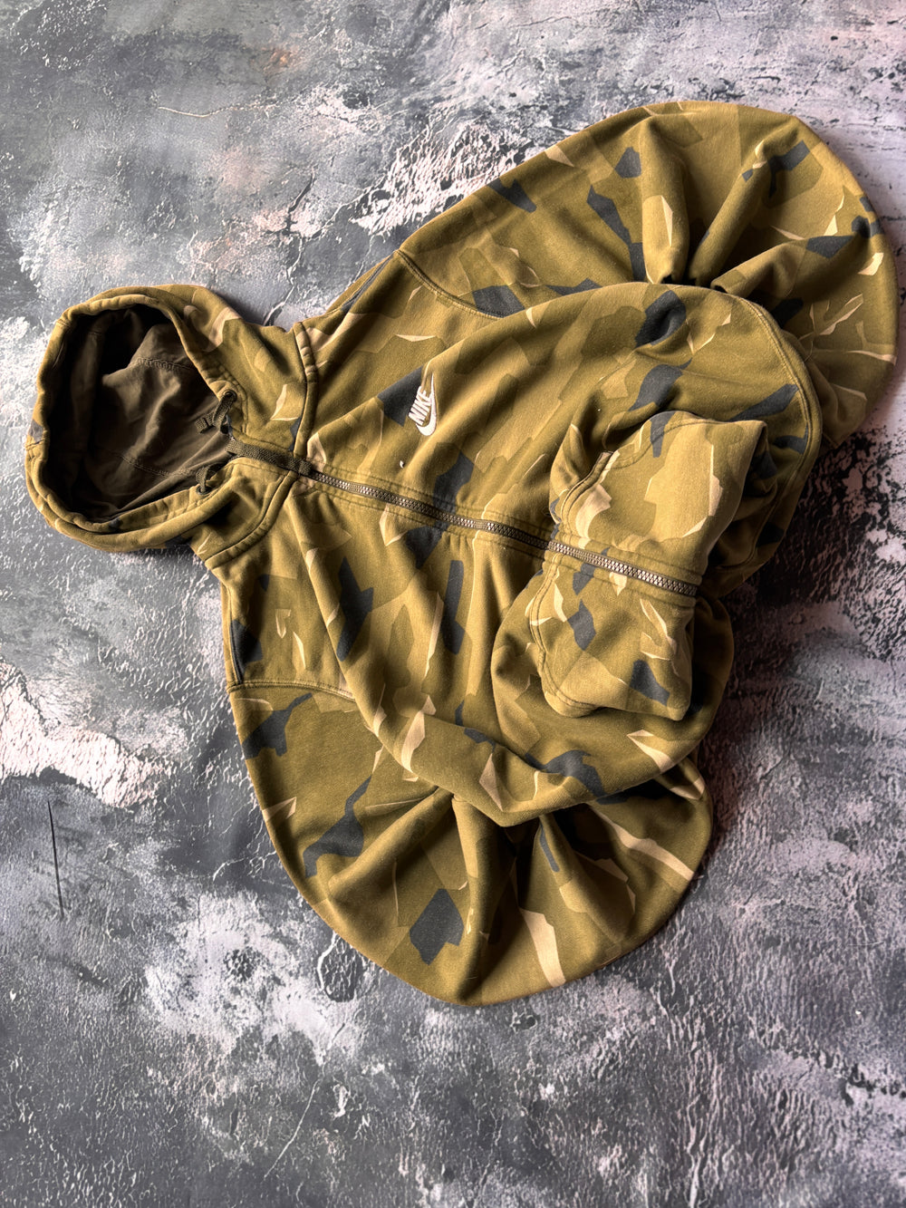 Bluza zip hoodie moro camo nike vintage oversize