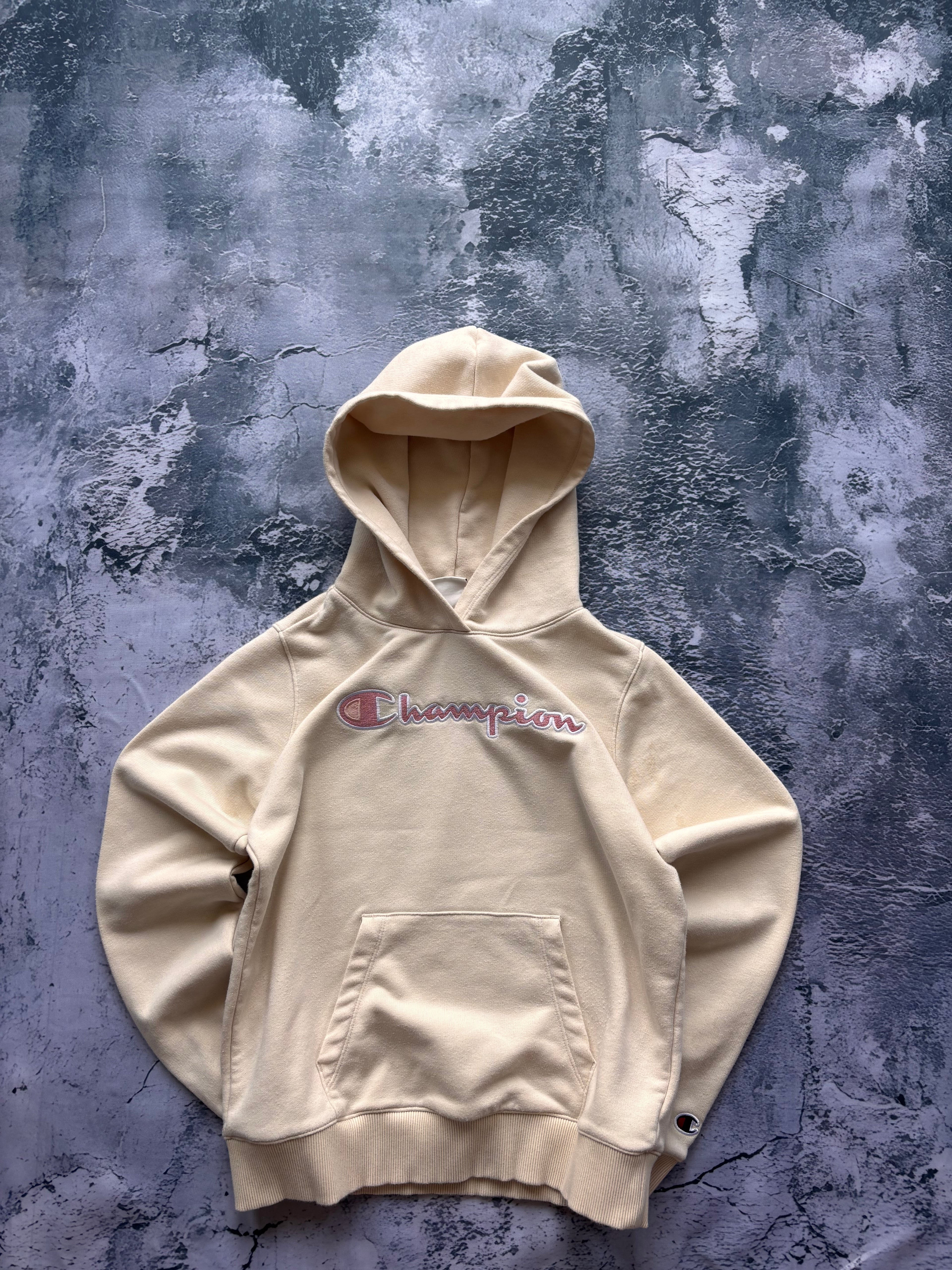 bluza hoodie champion kremowa pink damska prosty krój cute