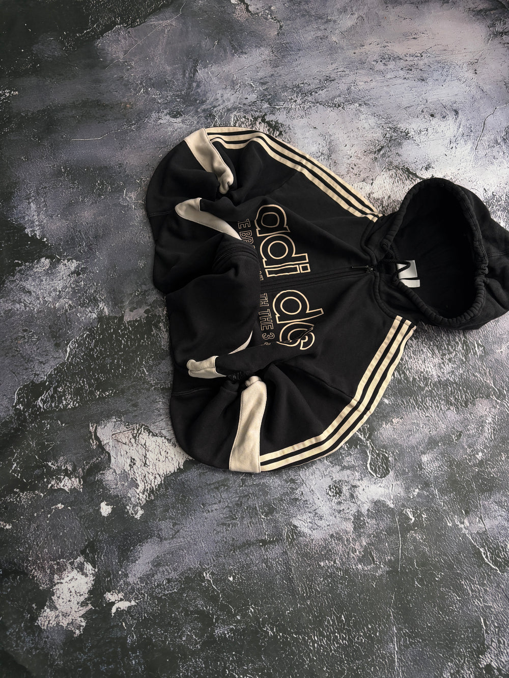 BLUZA ZIP HOODIE ADIDAS RETRO W PASKI KLASYCZNA BIG LOGO