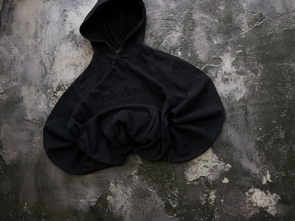 Bluza Timberland z kapturem i haftowanym logo – grafitowa – krój prosty – L
