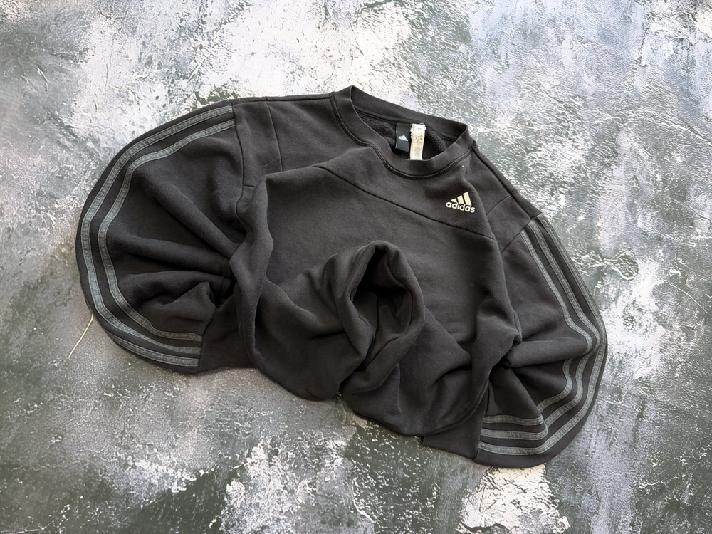 Bluza Adidas czarna z trzema paskami – krój prosty – M