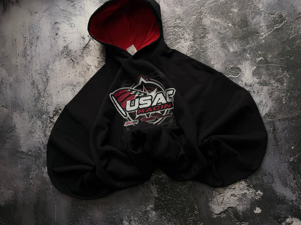 Bluza USAC Racing z kapturem czarna – krój oversize – L