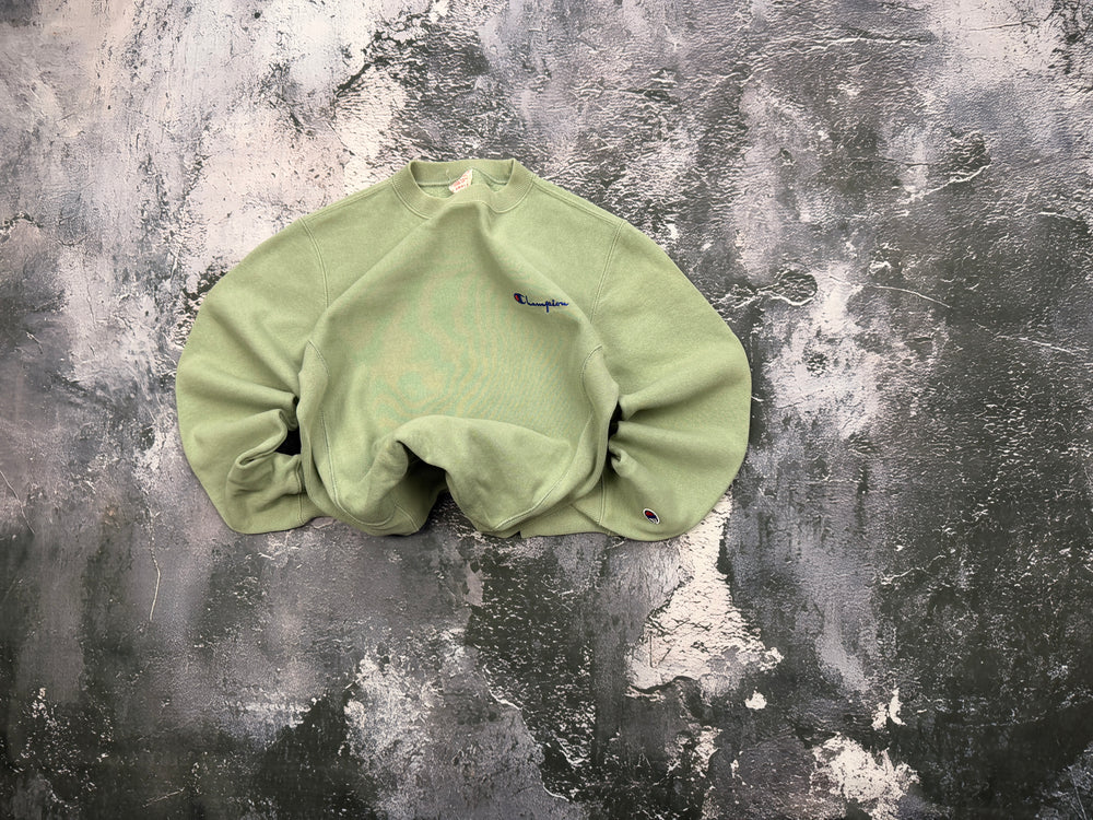 Bluza Champion szałwiowa z haftem – krój prosty – XS