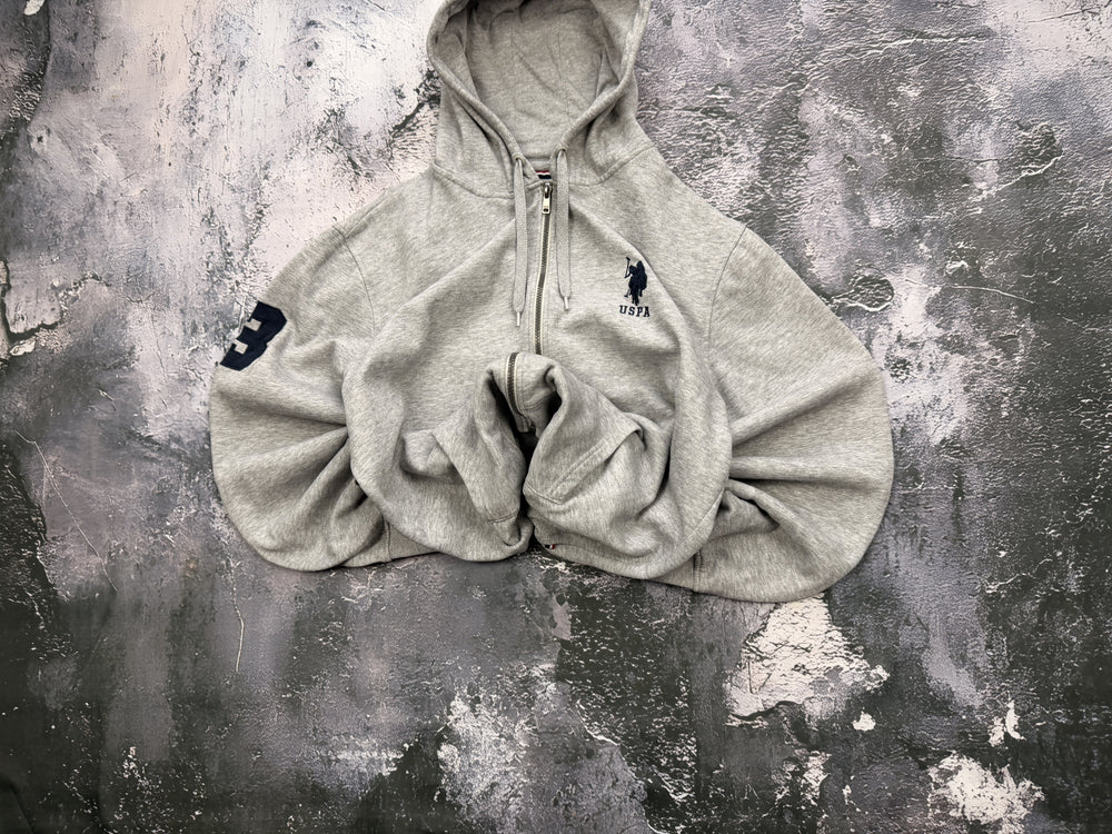 Bluza U.S. Polo Assn. szara rozpinana – krój prosty