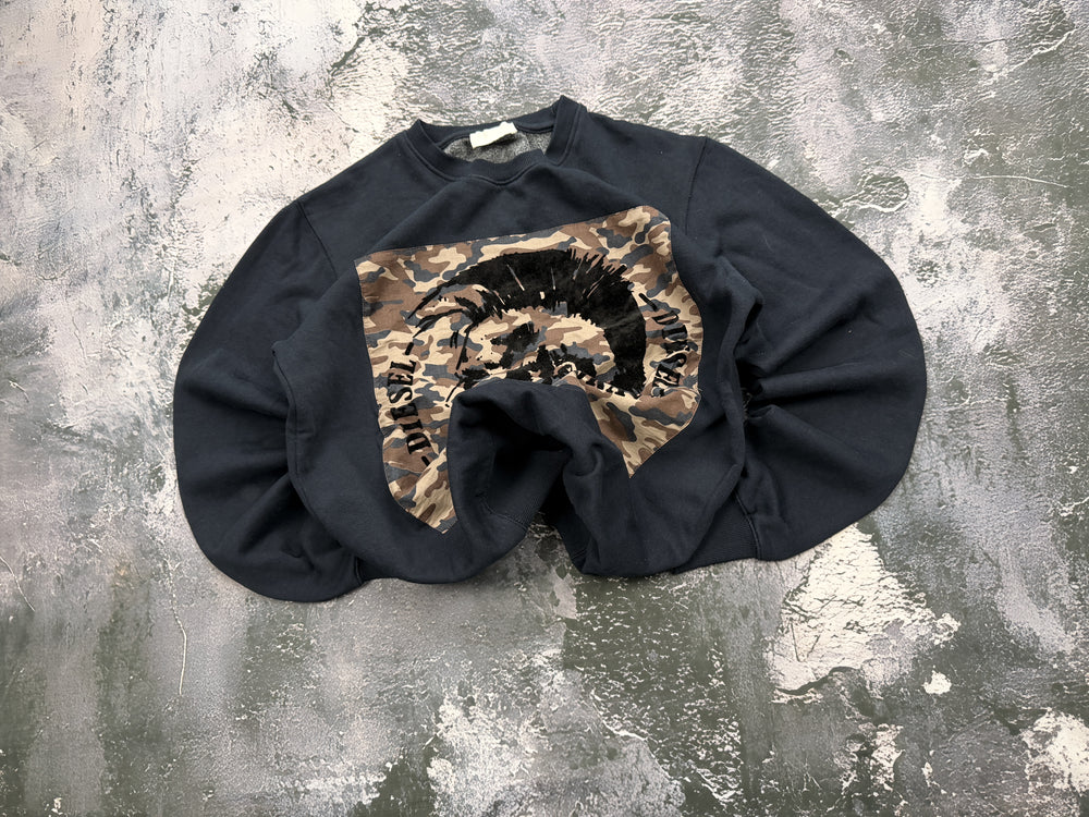 Bluza Diesel granatowa z nadrukiem moro – krój prosty – S