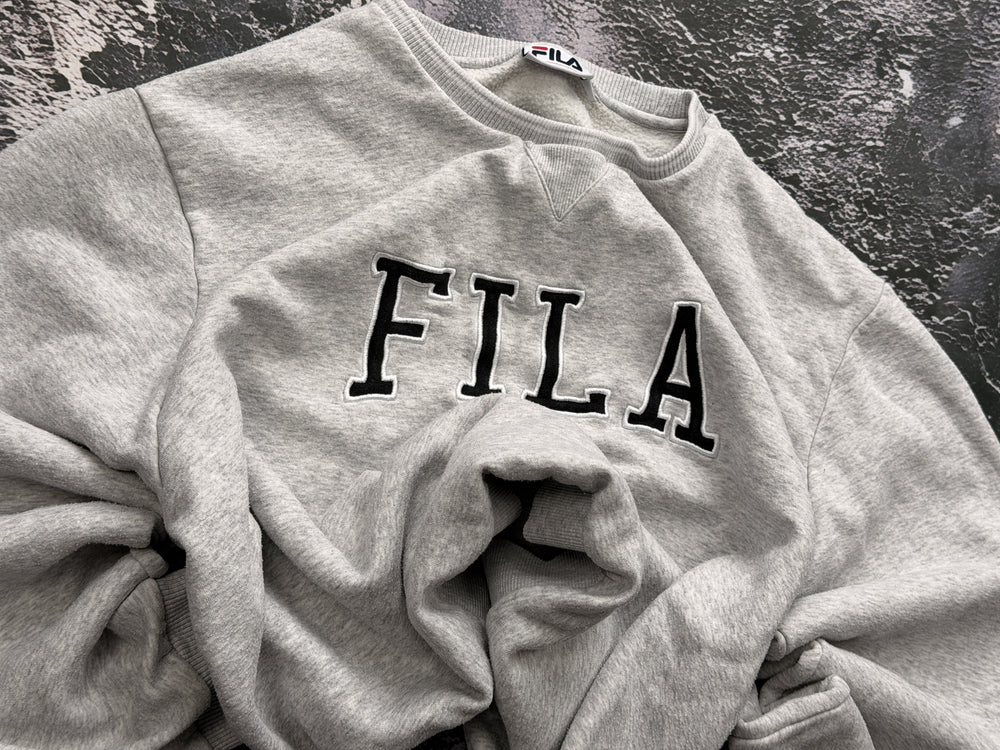 Bluza FILA szara z dużym logo – krój oversize – L