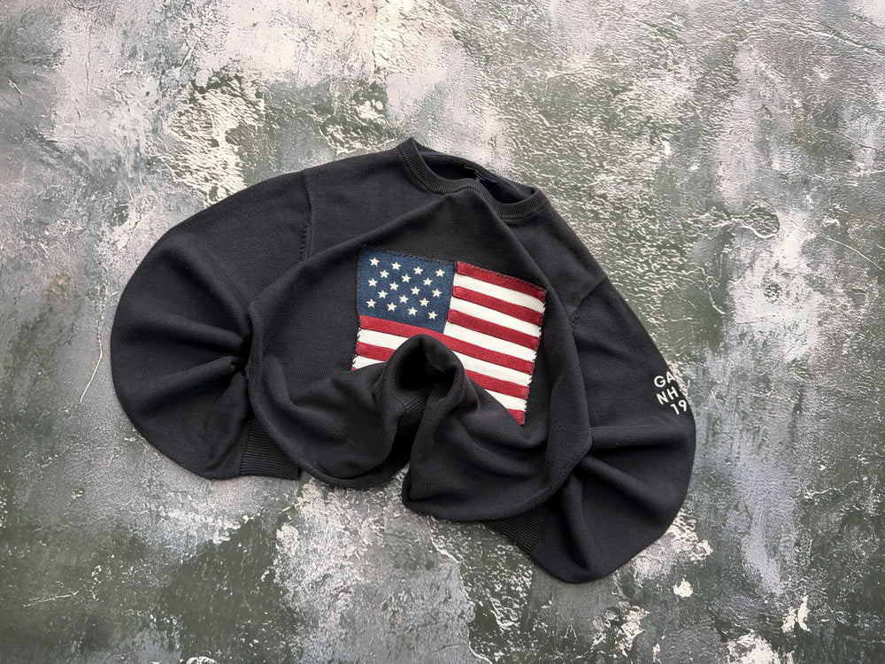 Bluza Old Navy czarna z flagą USA – krój prosty