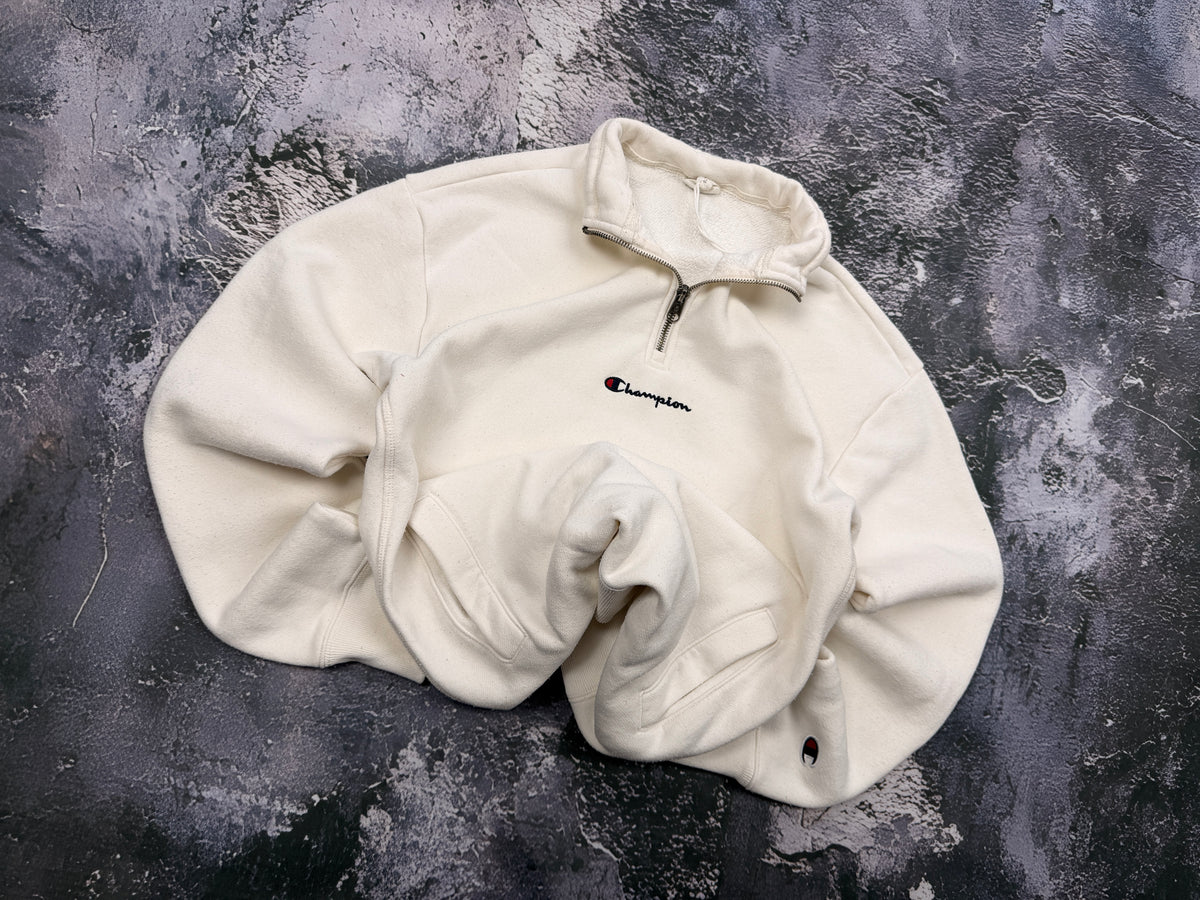 Bluza Champion kremowa half zip – krój prosty – S – zdjęcie główne