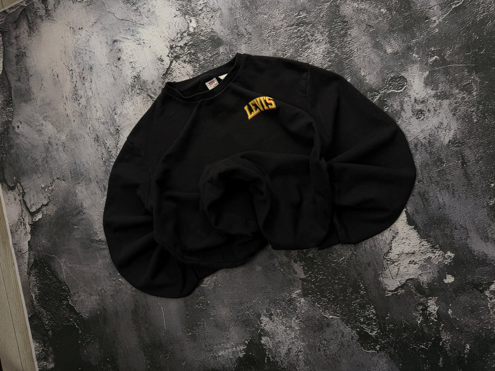 Bluza Levi’s crewneck czarna z żółtym logo – krój oversize – L
