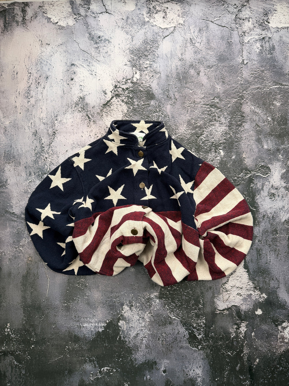 kurtko bluza vintage z flagą USA – krój prosty – m