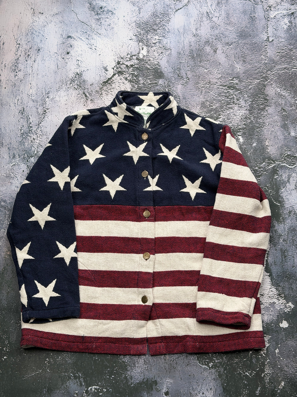 kurtko bluza vintage z flagą USA – krój prosty – m