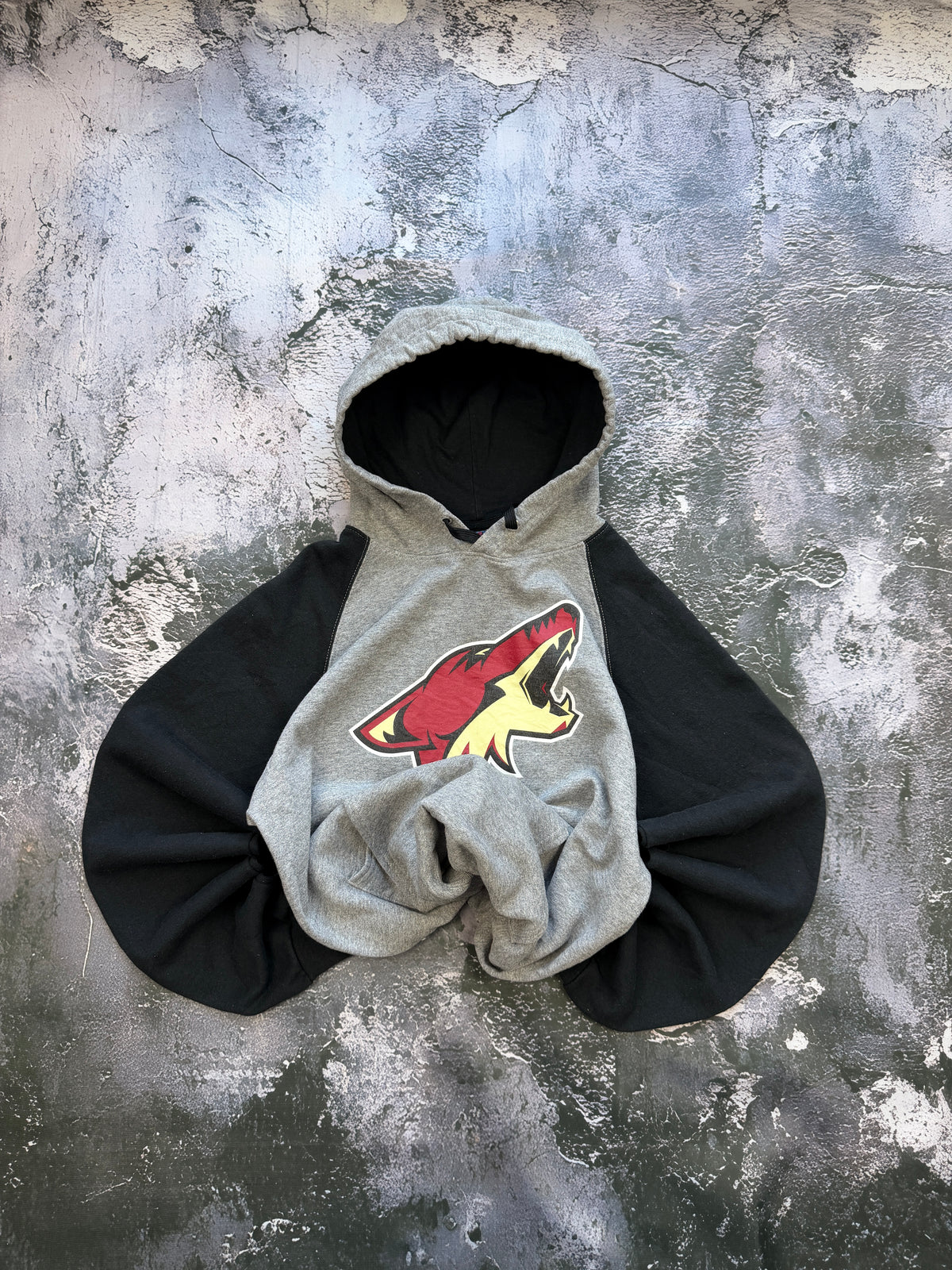Bluza Coyotes szaro-czarna z kapturem – krój prosty – M — ujęcie główne