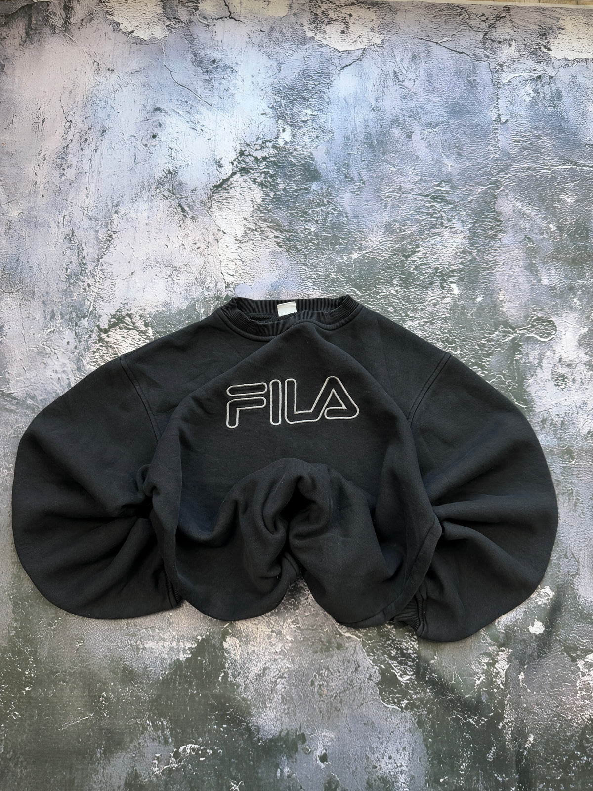 Bluza FILA czarna z konturowym logo – krój oversize – M — ujęcie główne