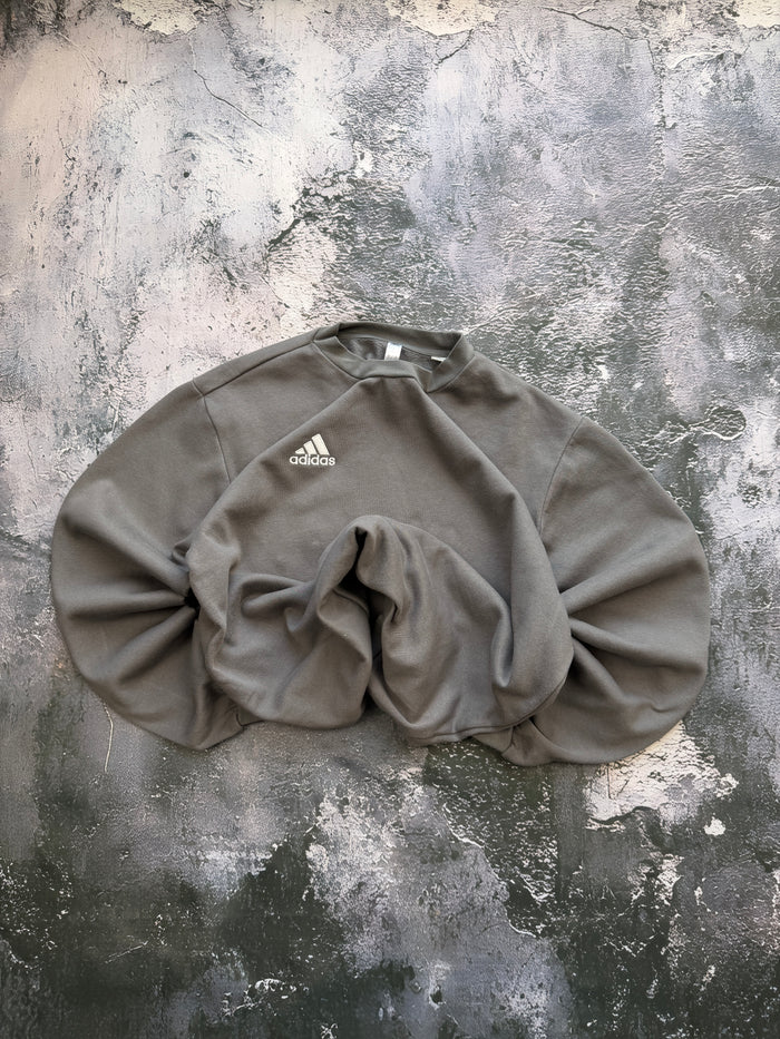 Bluza Adidas szara z małym logo – krój prosty – L