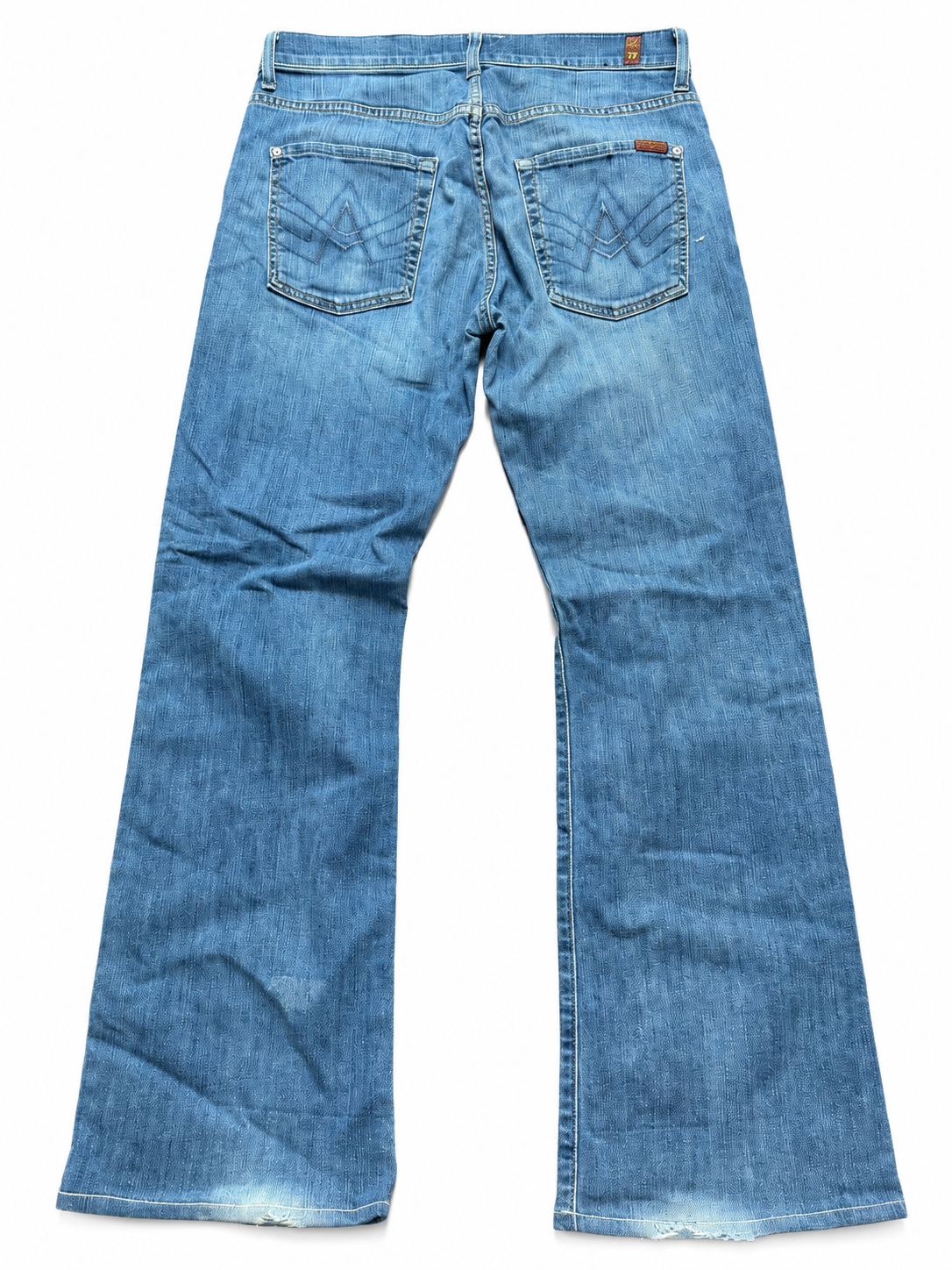 Jeansy 7 for all mankind bootcut z haftem — tył spodni, wizualizacja AI