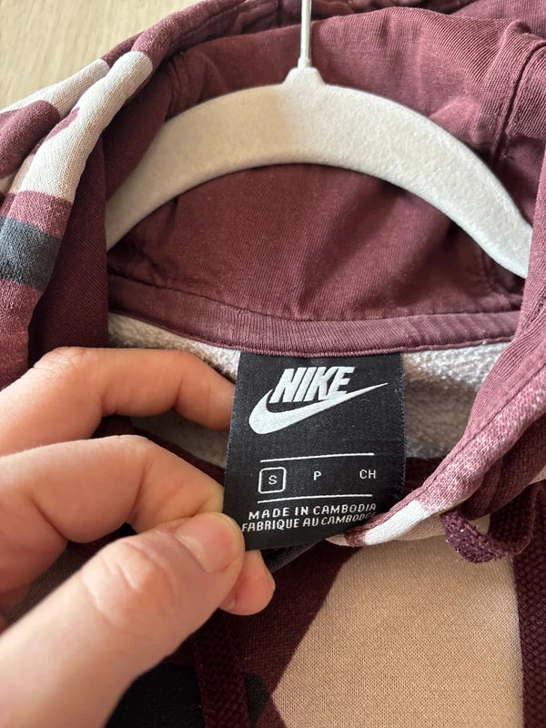 Bluza hoodie Nike moro burgund oversize vintage oldschool retro 90s streetwear
