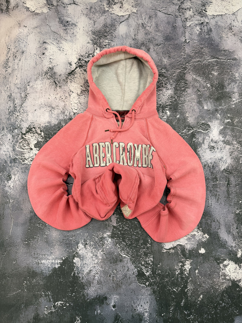 Bluza Abercrombie koralowa z kapturem i aplikacją — zdjęcie główne