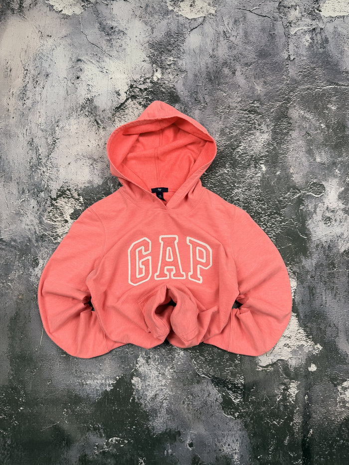 Bluza GAP koralowa z kapturem i konturowym logo