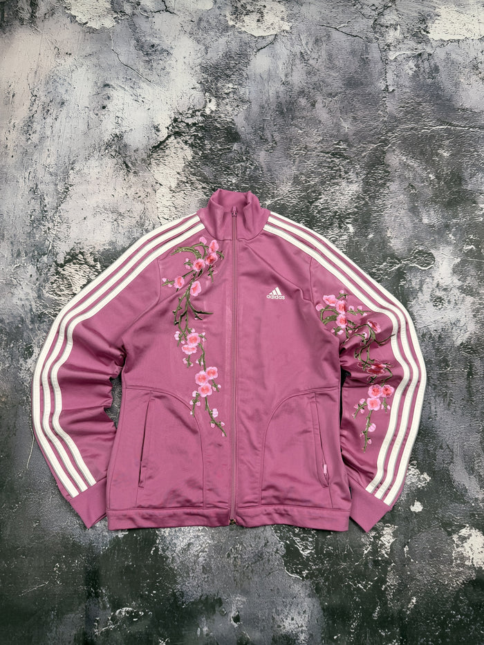 Bluza Adidas różowa rozpinana ze stójką i motywem sakury — Sakura