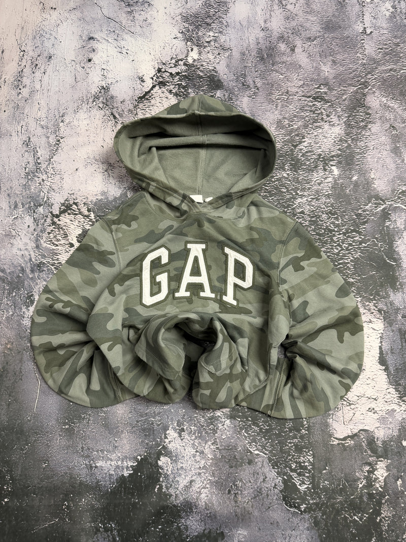 Bluza GAP moro z kapturem i jasnym logo — zdjęcie główne